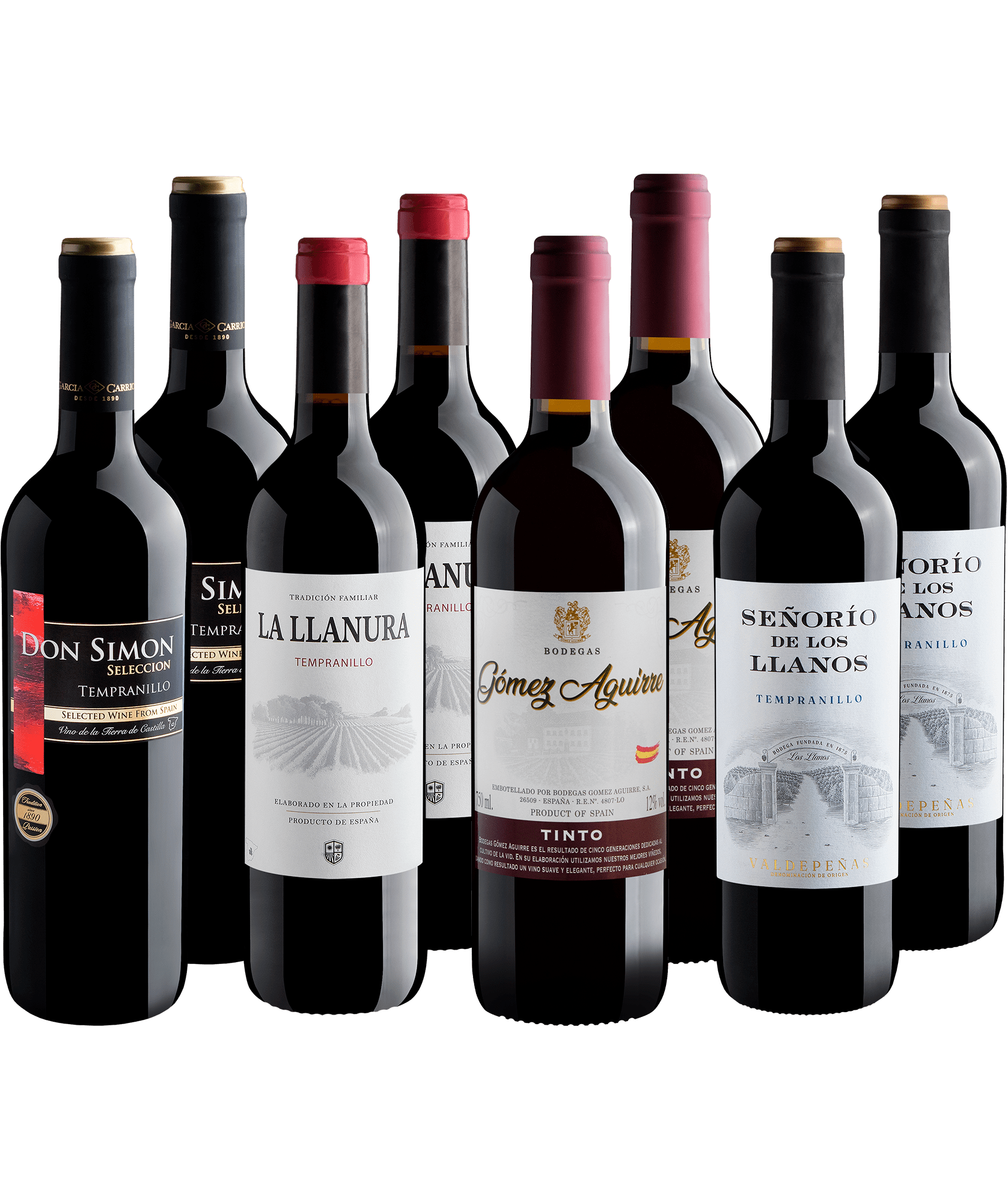 Kit 8 Tempranillos por R$27,90 cada garrafa