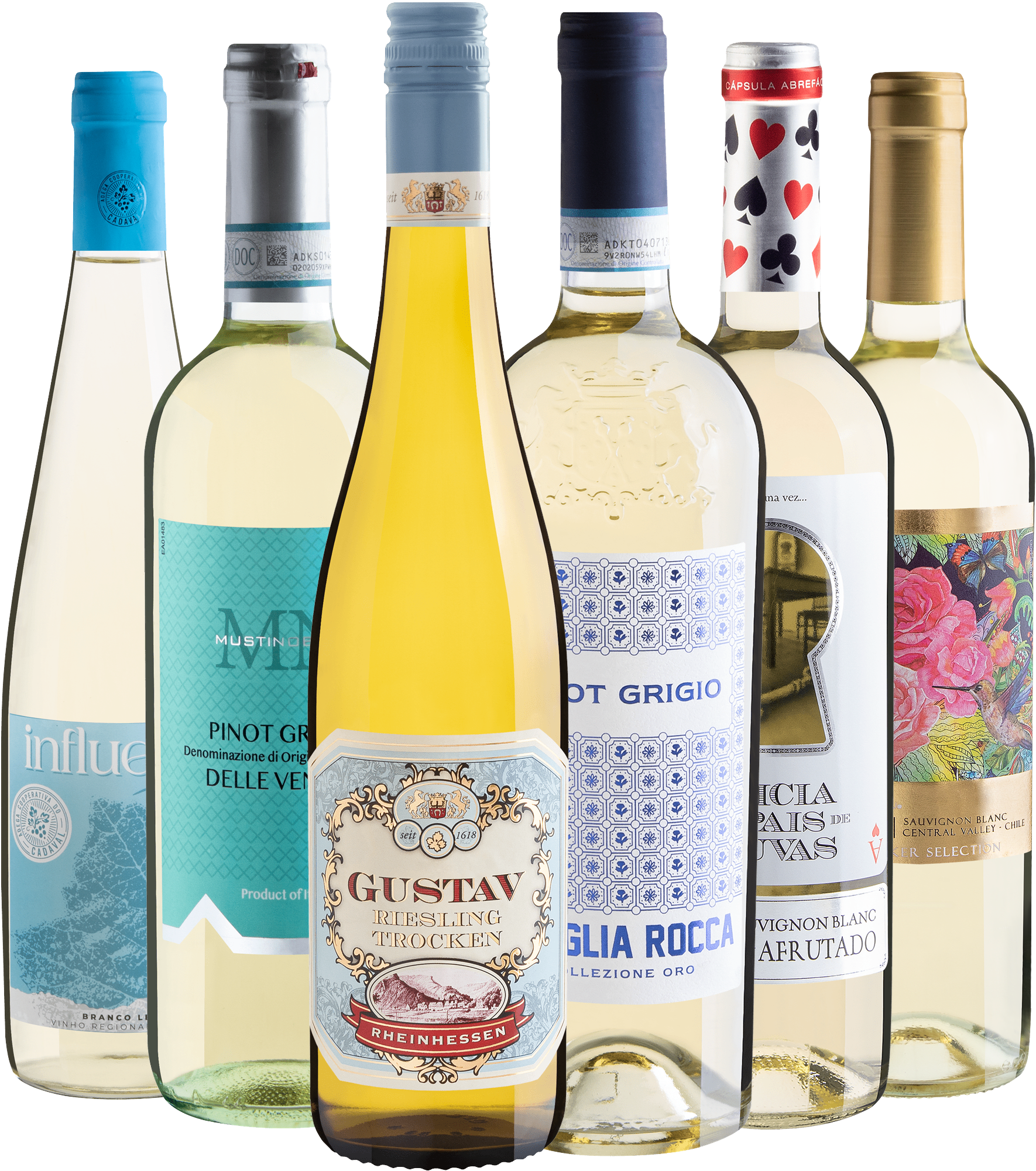 Kit 6 Vinhos Brancos Best Sellers por R$39,90 cada garrafa