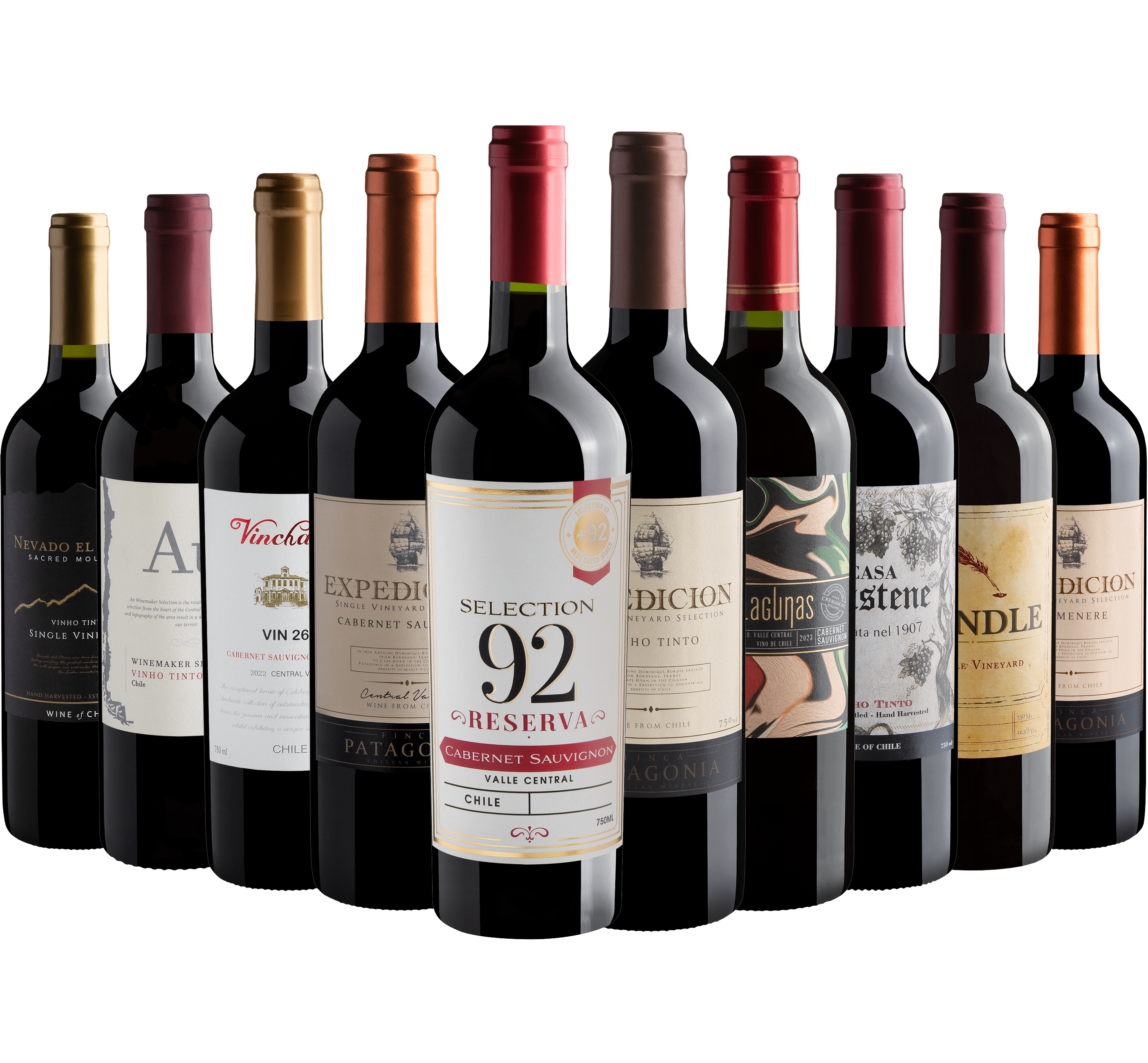 Kit 10 Best Sellers Chilenos por R$24,90 cada garrafa*