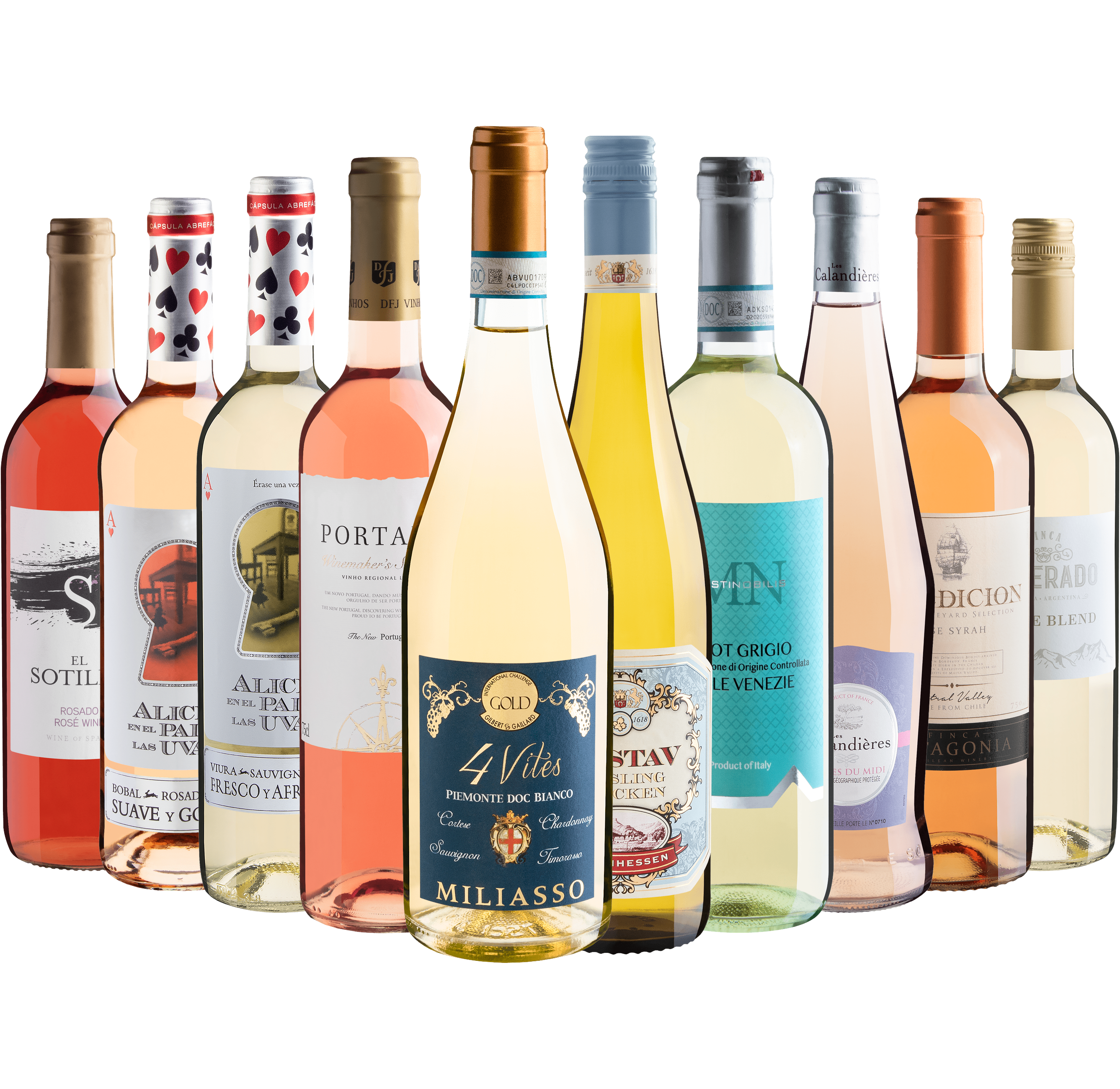Kit 10 Vinhos Refrescantes por R$39,90 cada garrafa