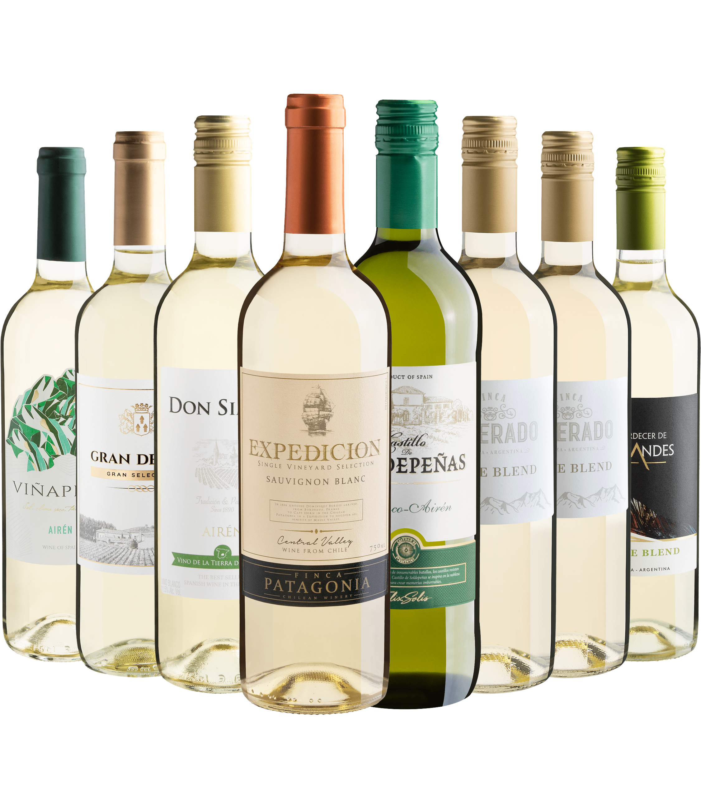 Kit 8 Vinhos Brancos por R$27,90 cada garrafa + Frete Grátis