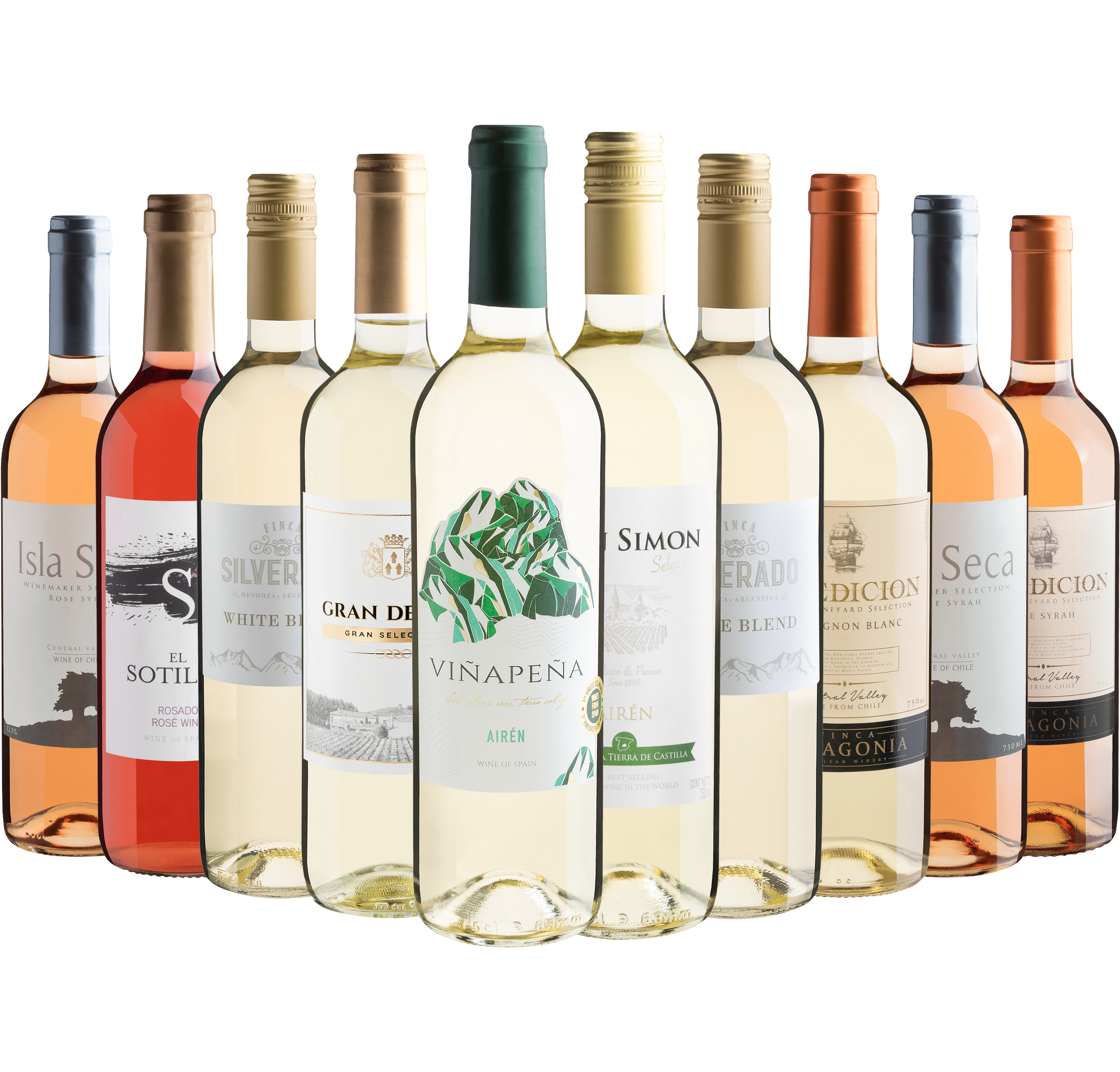 Kit 10 Vinhos Refrescantes por R$24,90 cada garrafa