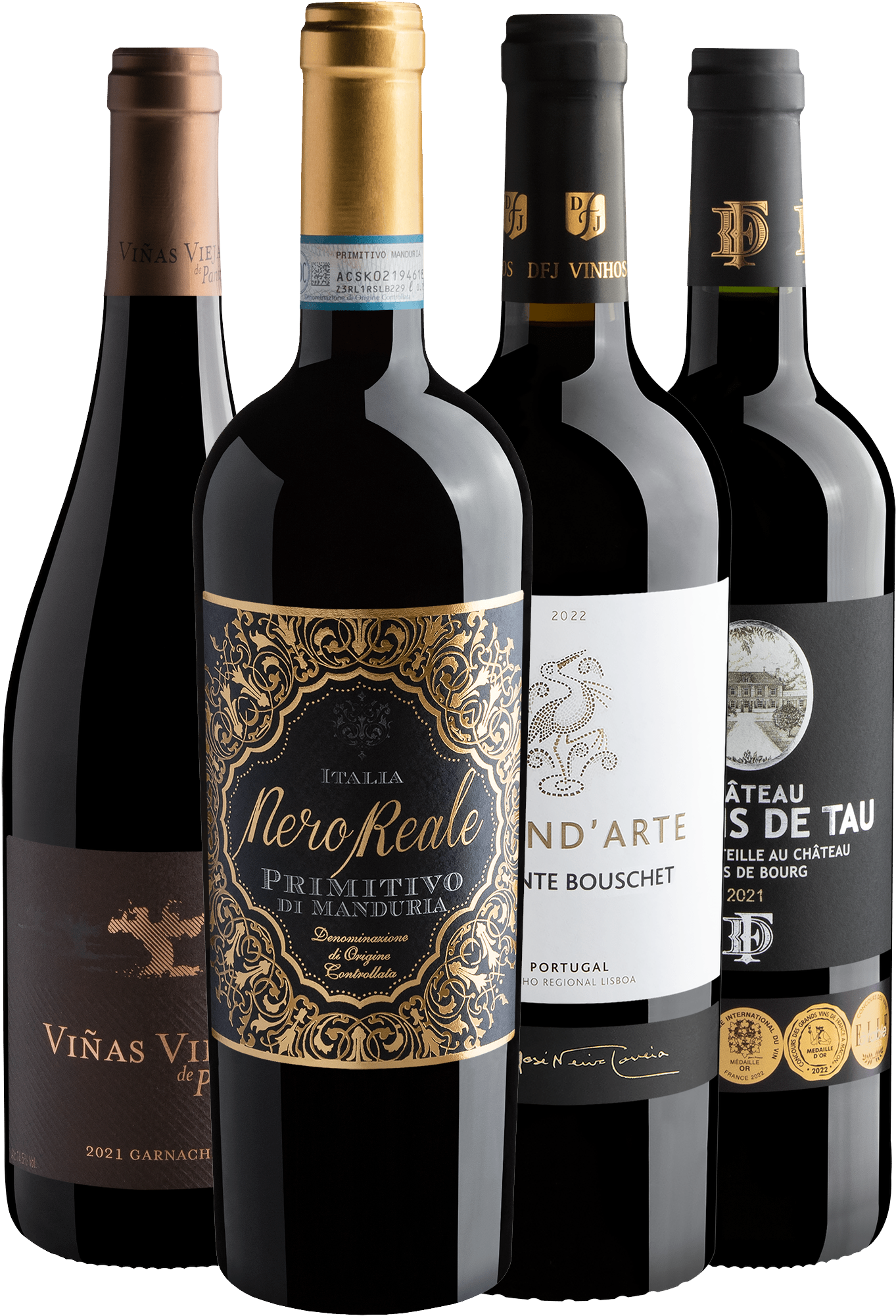 Kit 4 Best Sellers do Velho Mundo por R$92,47 cada garrafa