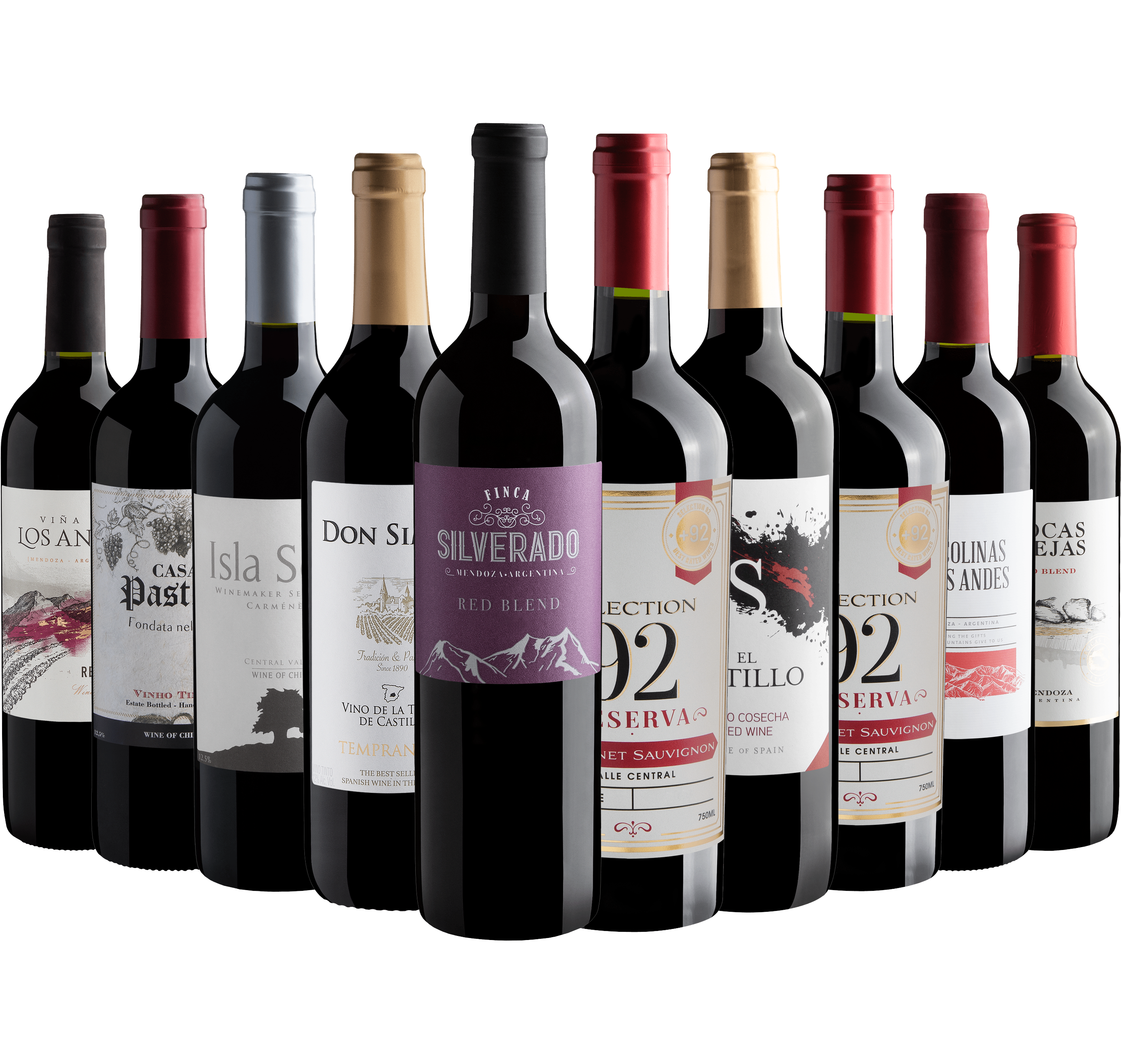Kit 10 Vinhos Tintos por R$24,90 cada garrafa*