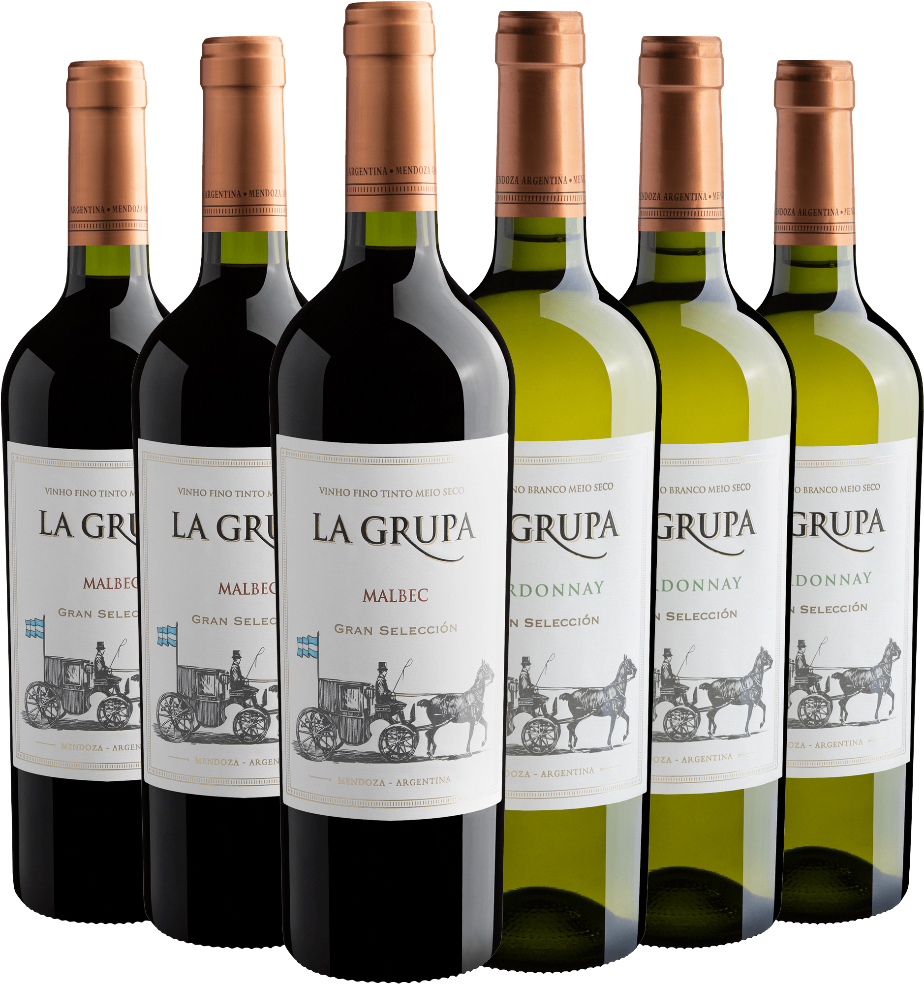 Kit Família La Grupa Gran Selección: 3 Malbec + 3 Chardonnay
