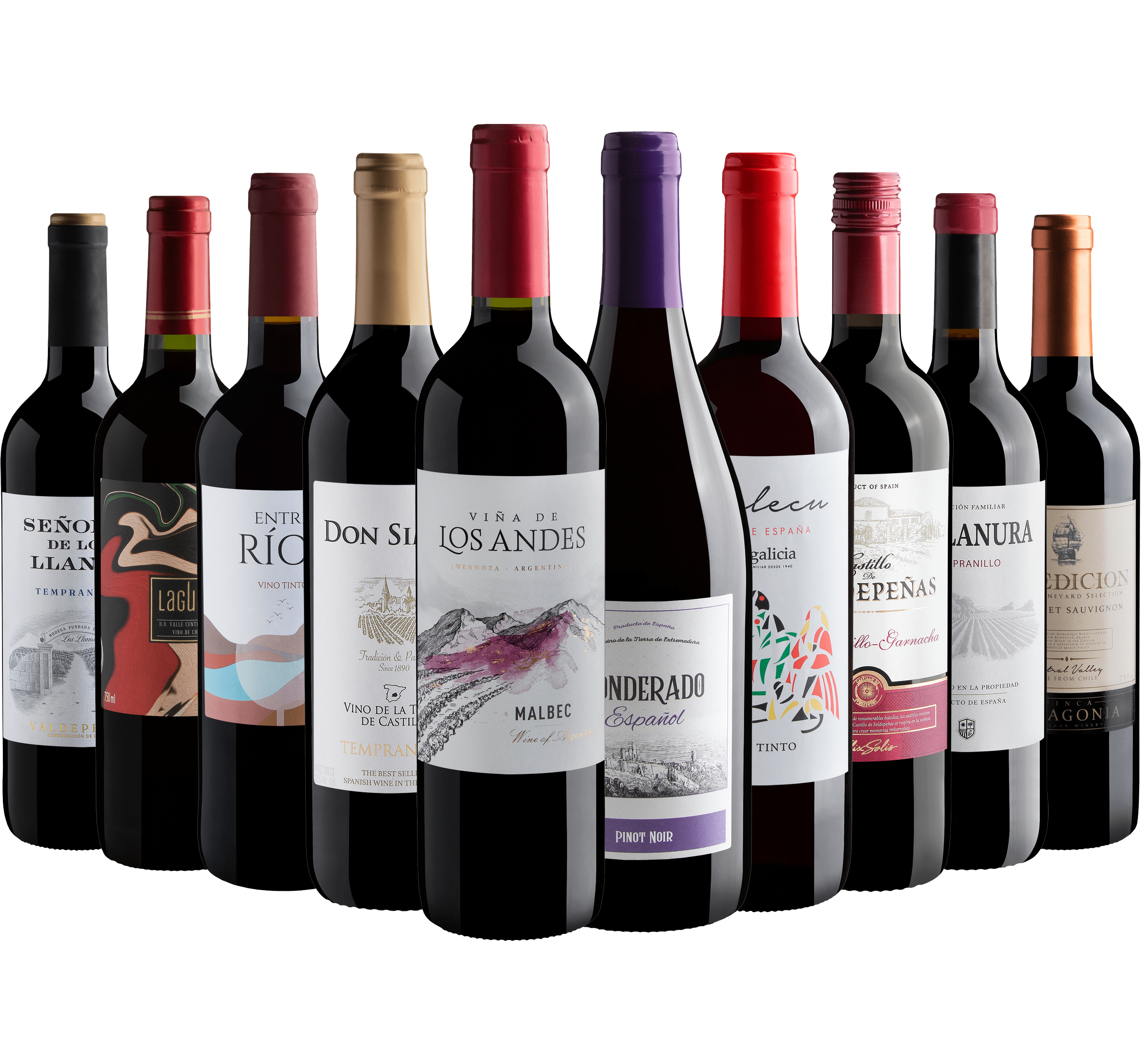 Kit 10 Vinhos por R$26,90 cada garrafa