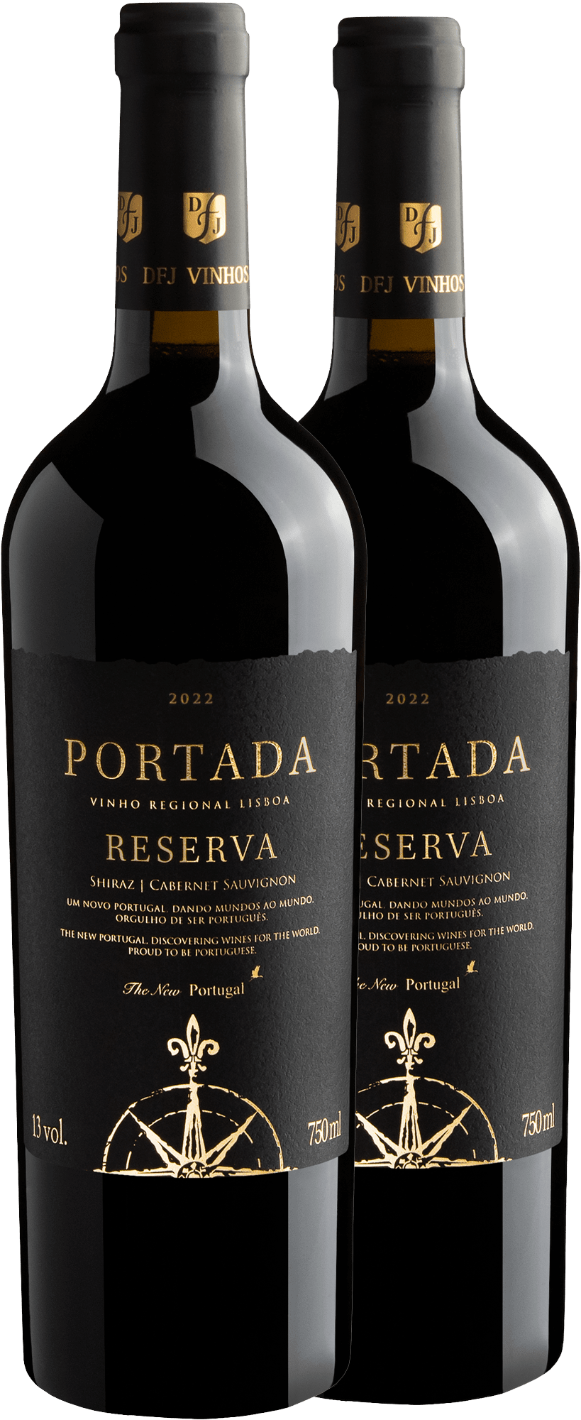 Kit 2 Portada Reserva Black Shiraz | Cabernet Sauvignon Vinho Regional Lisboa