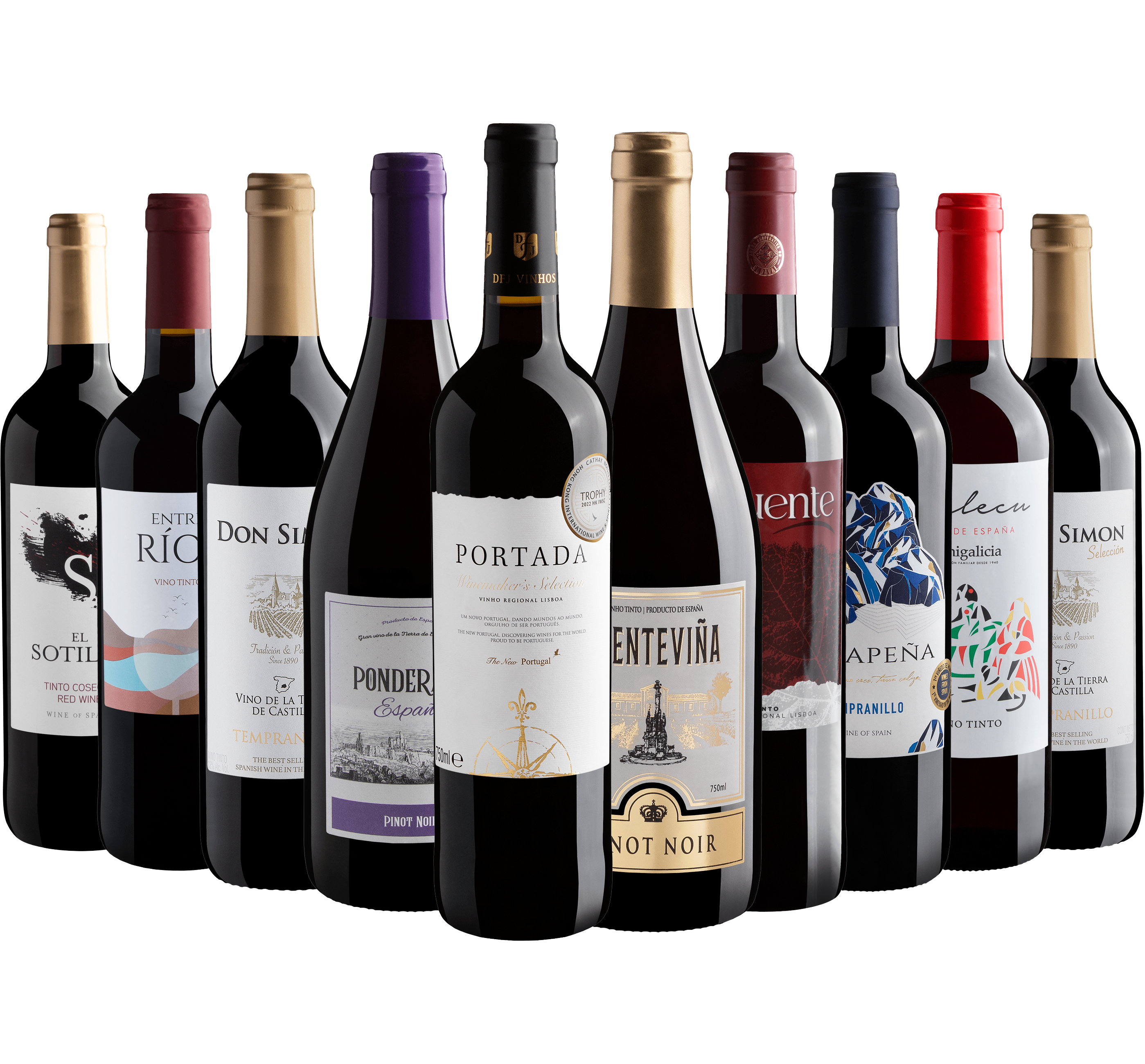 Kit 10 Tintos do Velho Mundo com Portada Winemaker's por R$29,90 cada garrafa