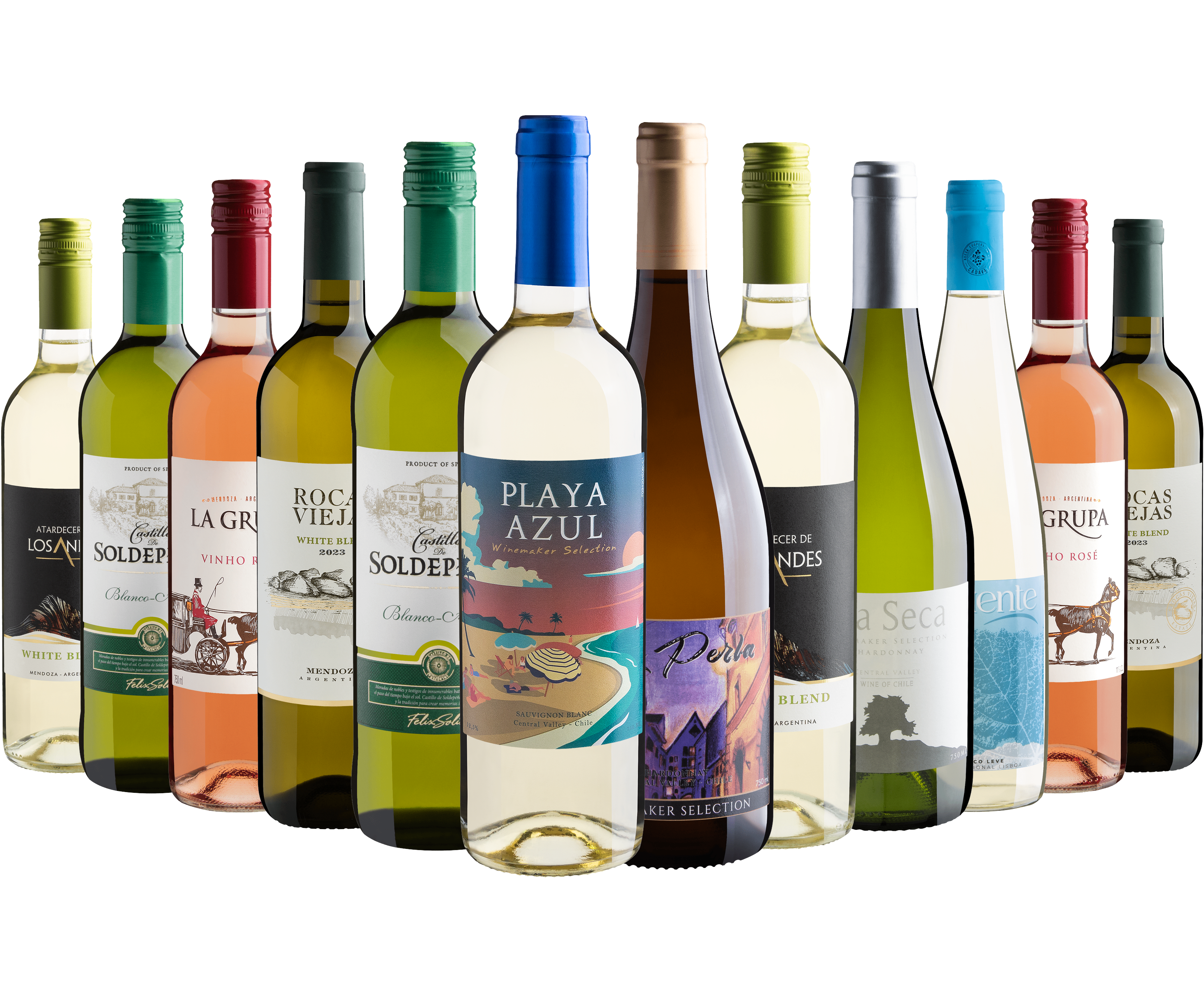 Kit 12 Vinhos Refrescantes por R$26,90 cada garrafa