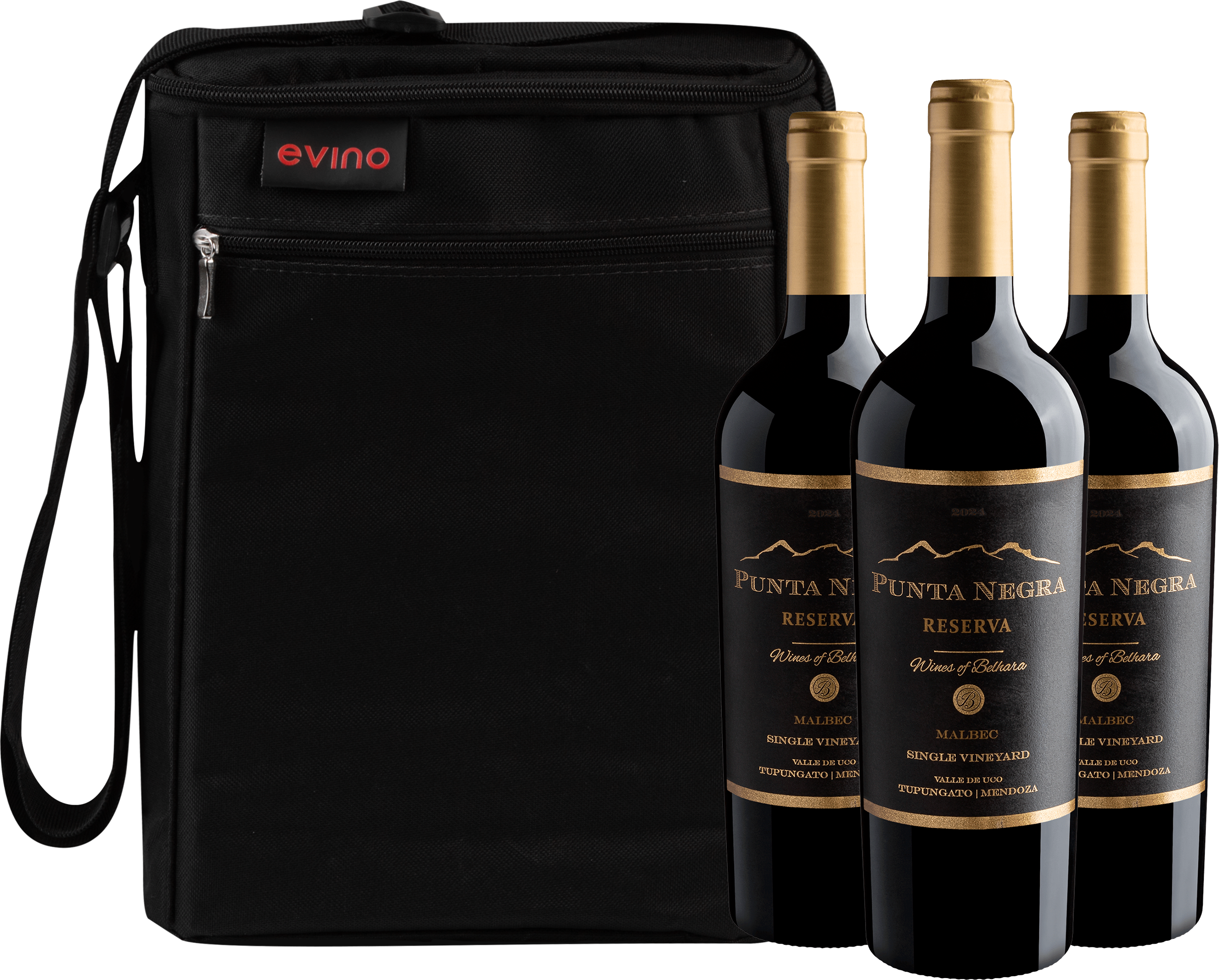 Kit 3 Punta Negra Reserva Malbec + Bolsa Exclusiva
