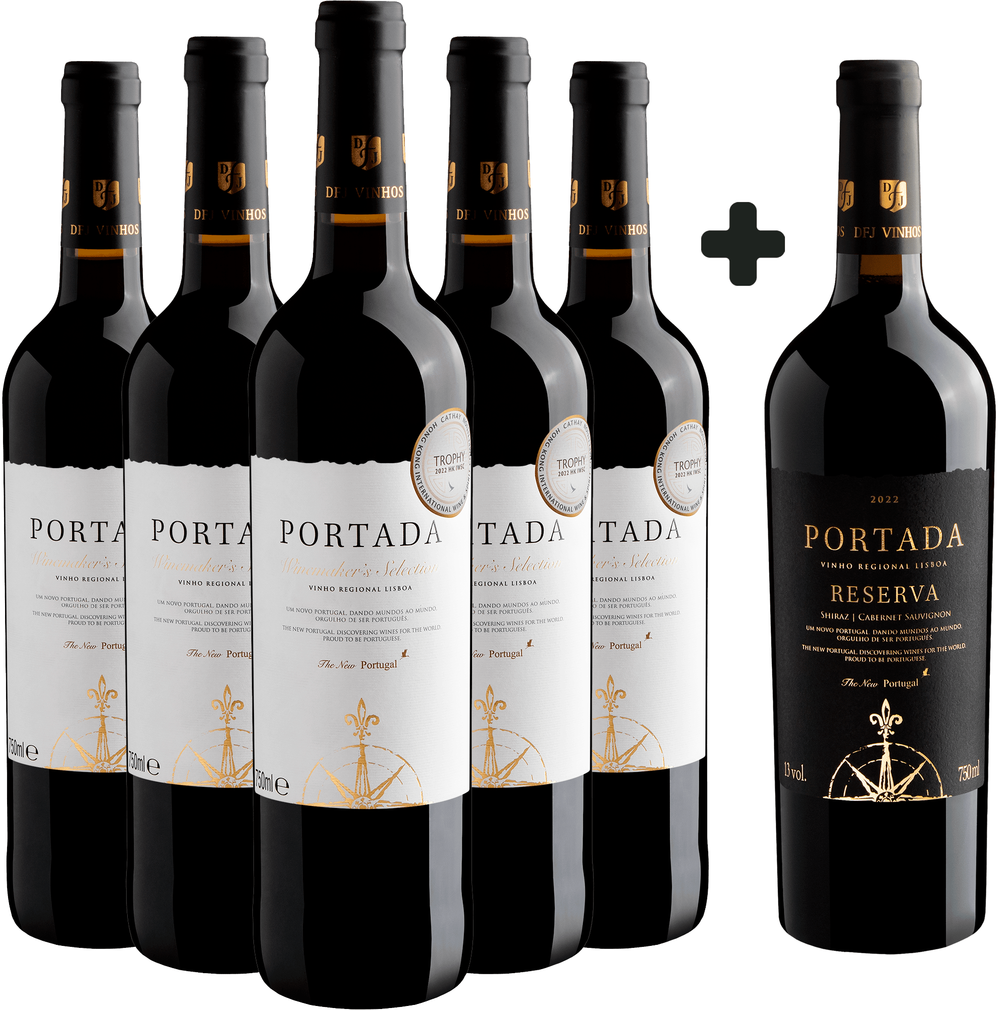 Kit Portada | 5 Winemaker's Selection por R$59,90 cada garrafa + 1 Reserva Black Grátis