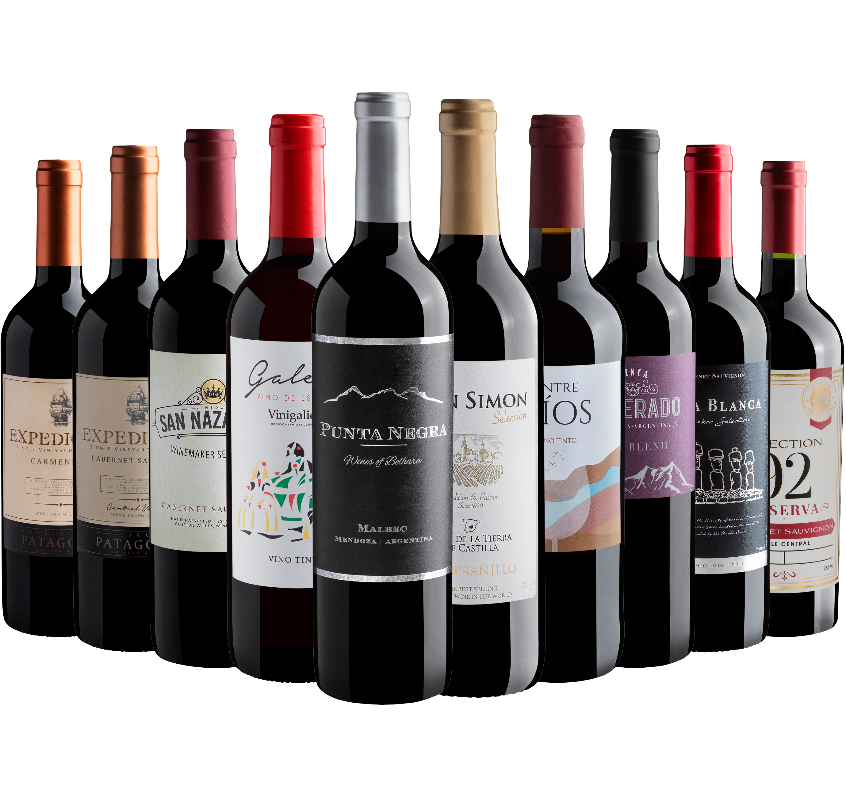 Kit 10 Vinhos Tintos com Punta Negra Wines of Belhara por R$29,90 cada garrafa