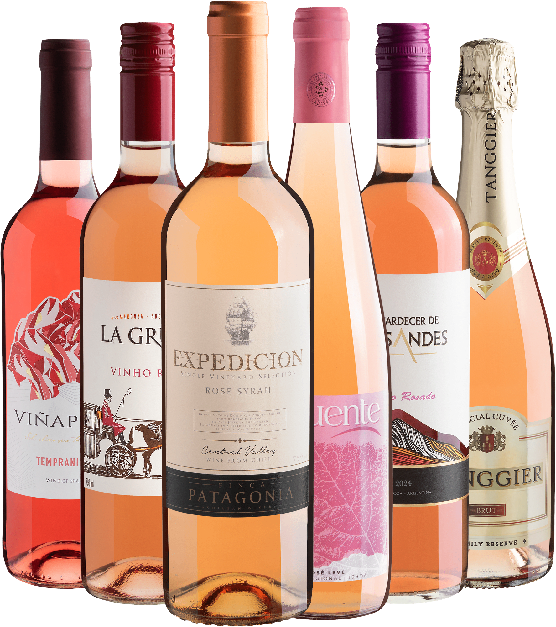 Kit 6 Rosés com Tanggier Brut Rosé por R$29,90 cada garrafa