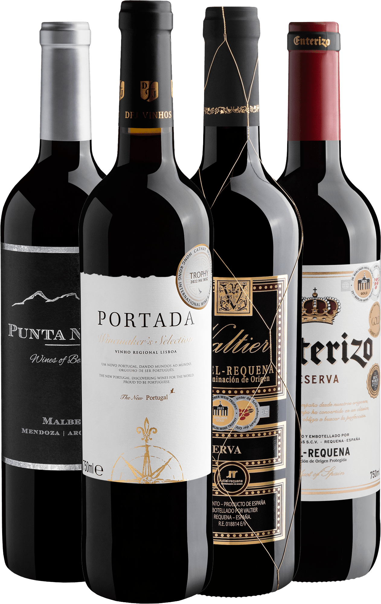 Kit 4 Vinhos Premiados por R$44,90 cada garrafa