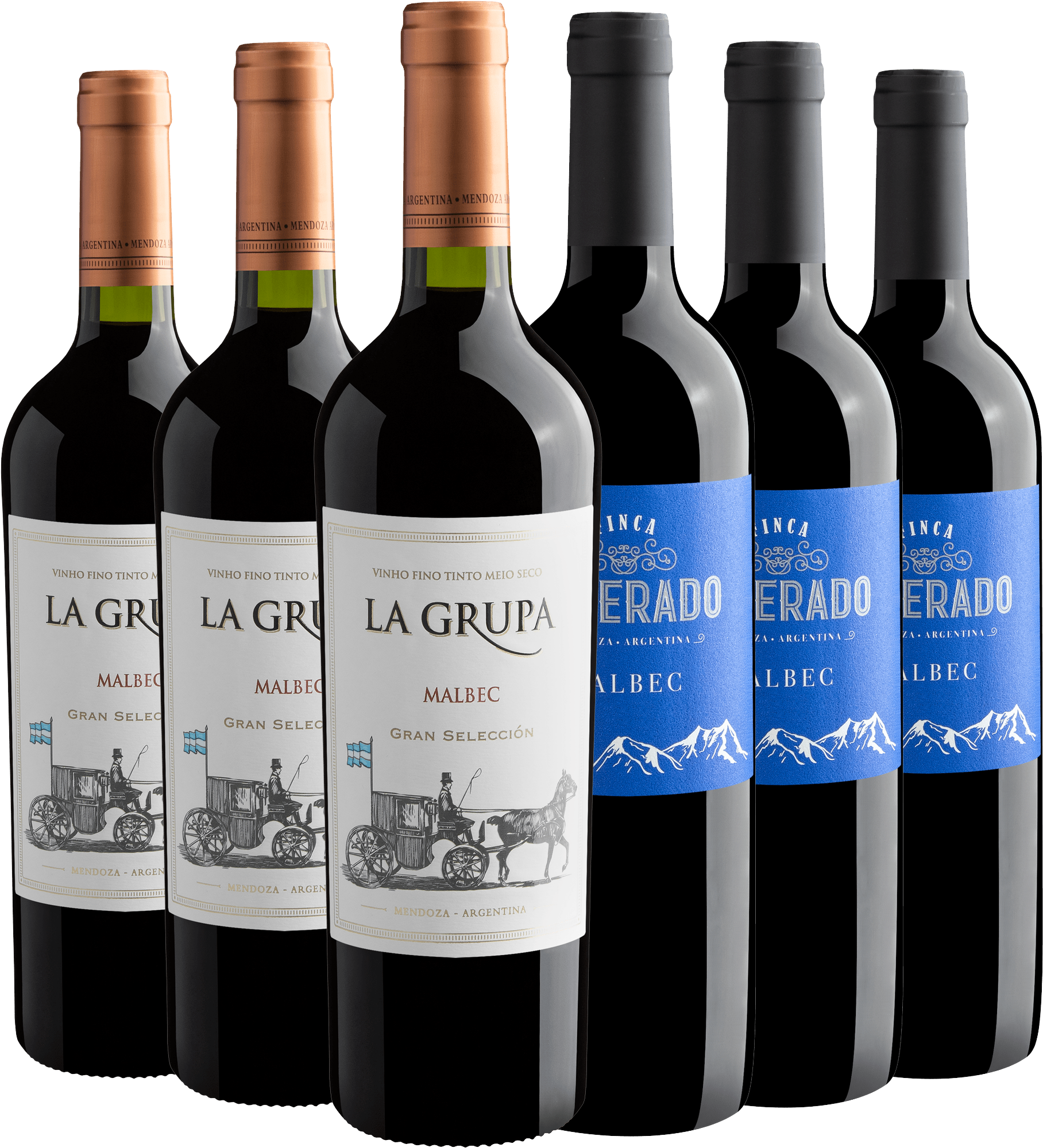 Kit Malbec | 3 La Grupa Gran Selección + 3 Finca Silverado por R$27,90 cada garrafa