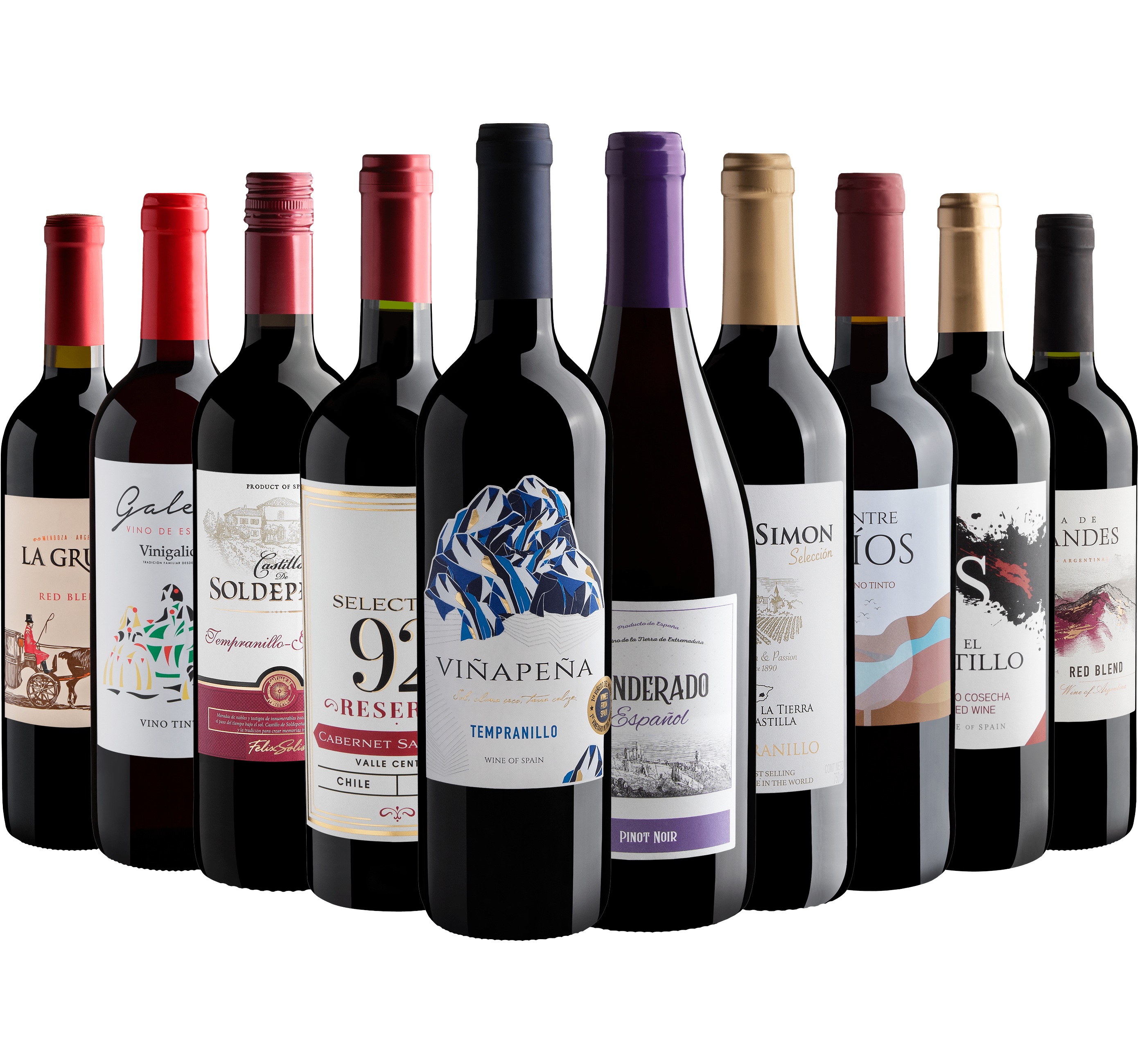 Kit 10 Vinhos Tintos por R$ 25,90 cada garrafa
