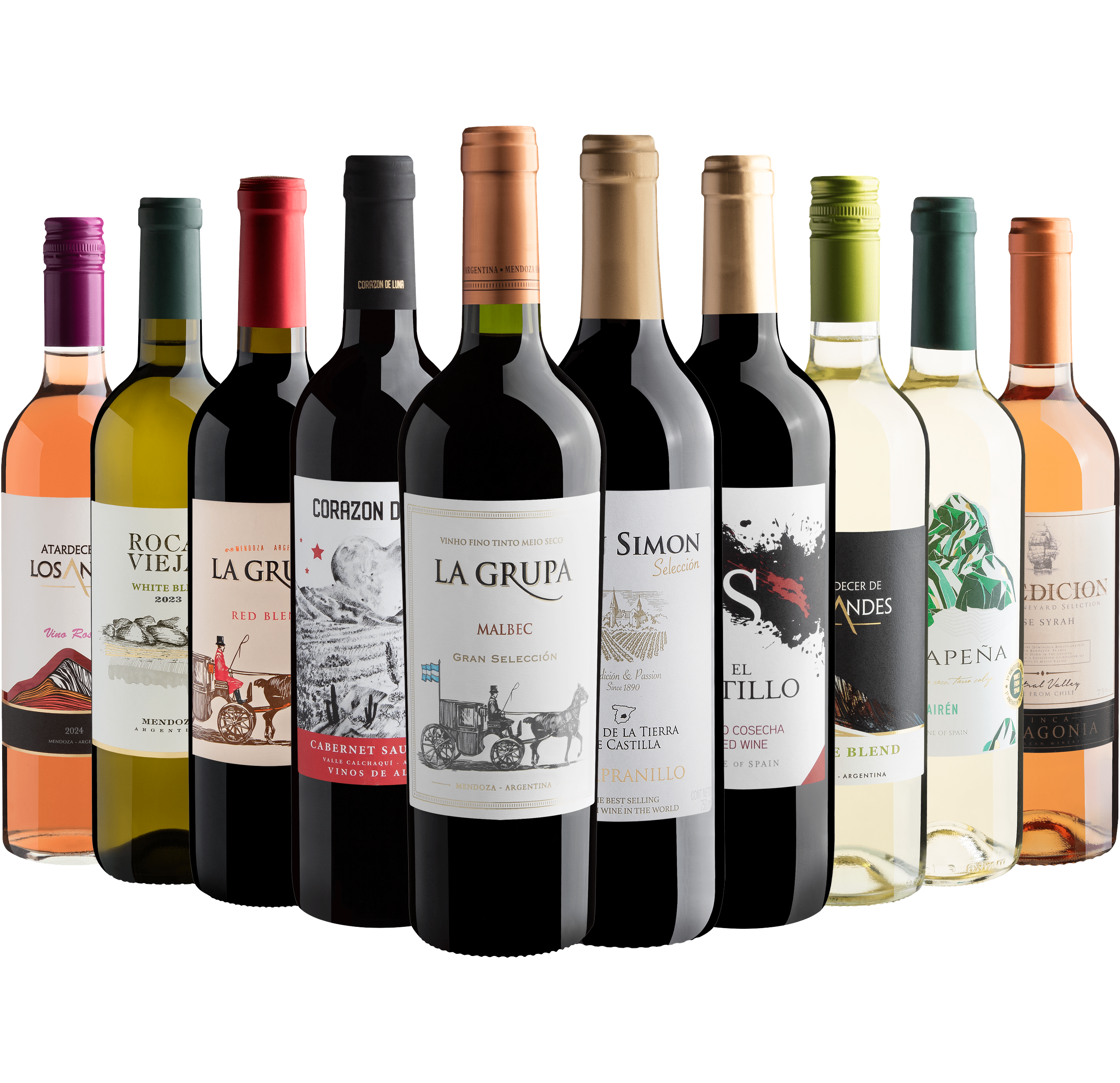 Kit 10 Vinhos por R$27,90 cada garrafa + Frete Grátis*