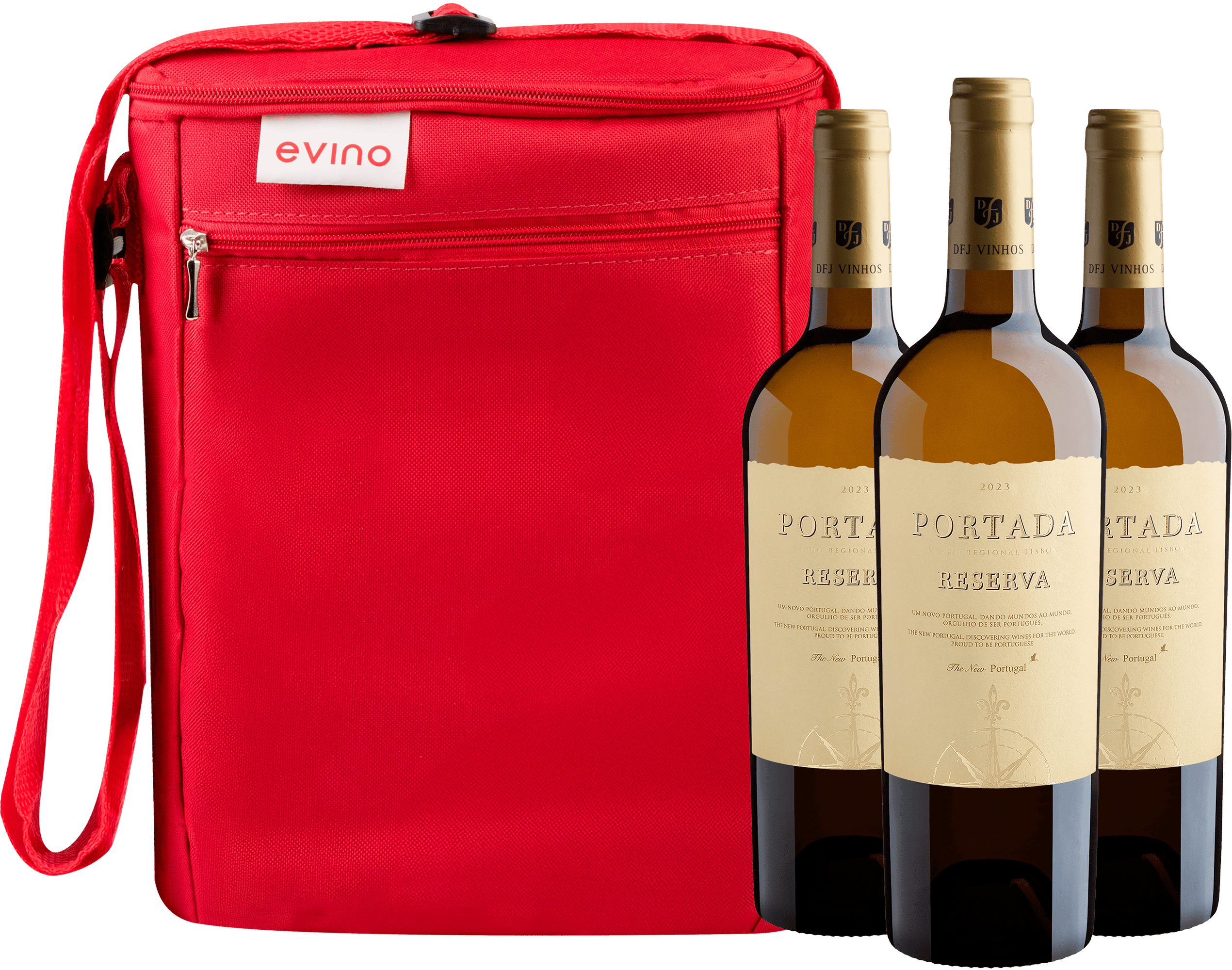 Kit 3 Portada Reserva Branco Vinho Regional Lisboa + Bolsa Exclusiva