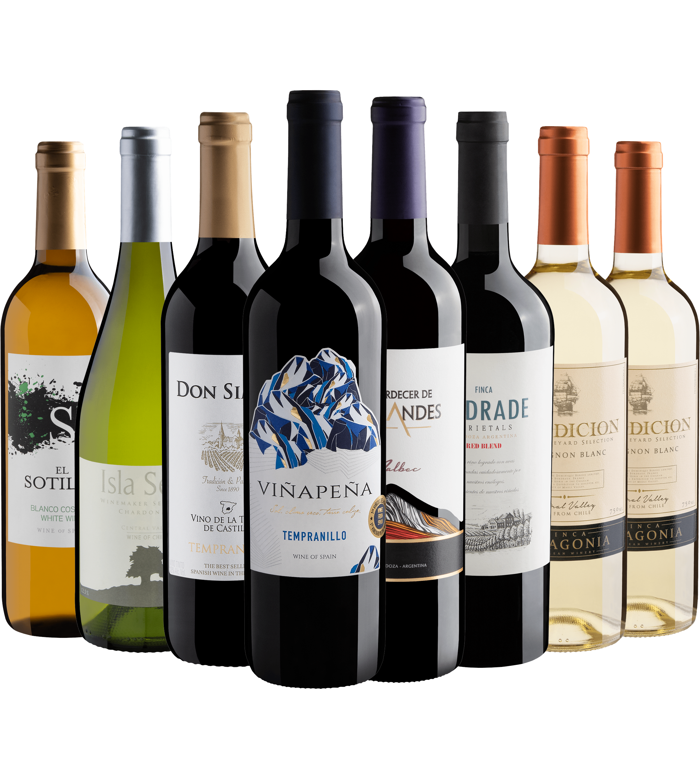 Kit 8 Vinhos Best Sellers por R$29,90 cada garrafa