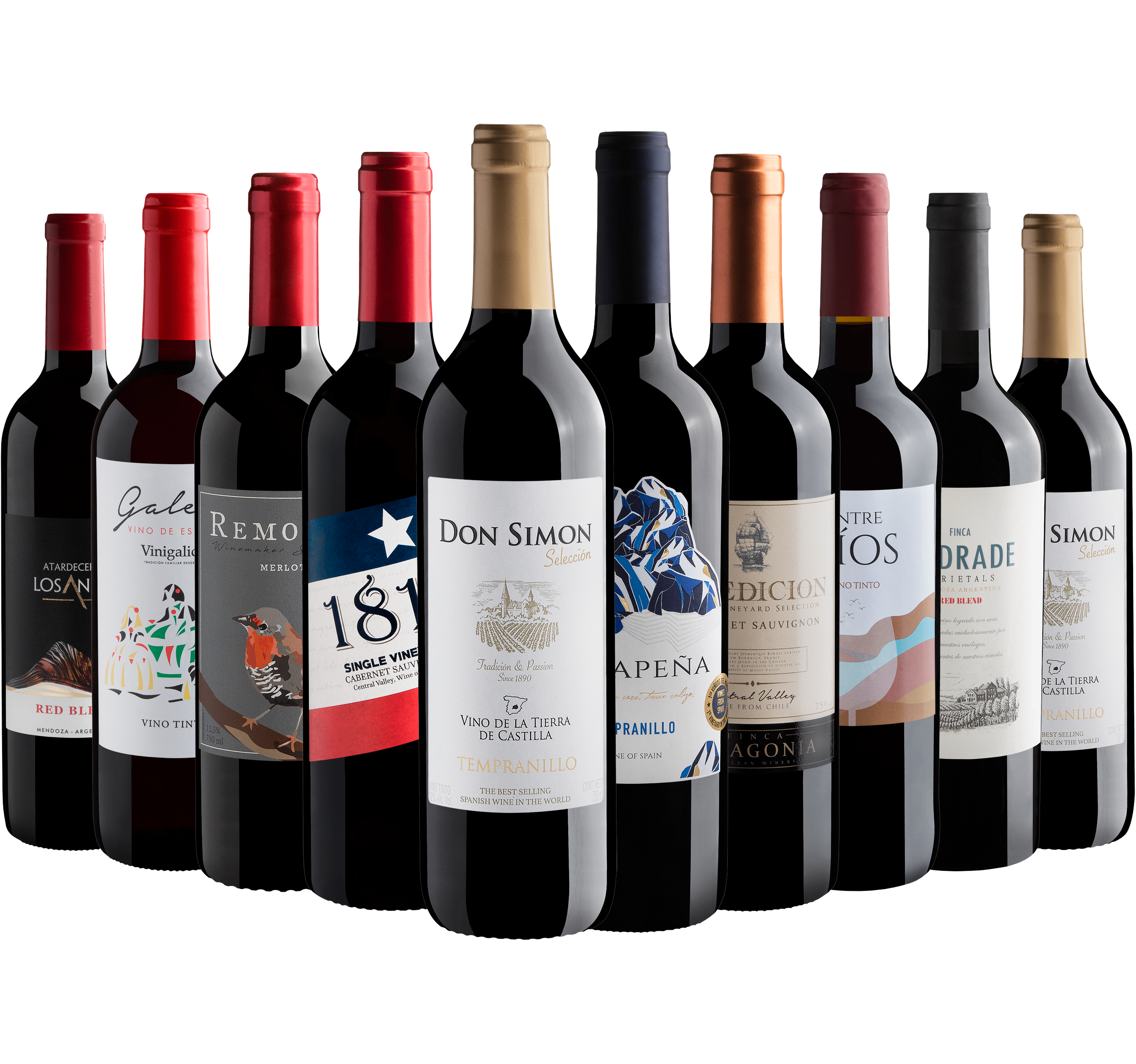 Kit 10 Vinhos Tintos por R$ 22,90 cada garrafa*