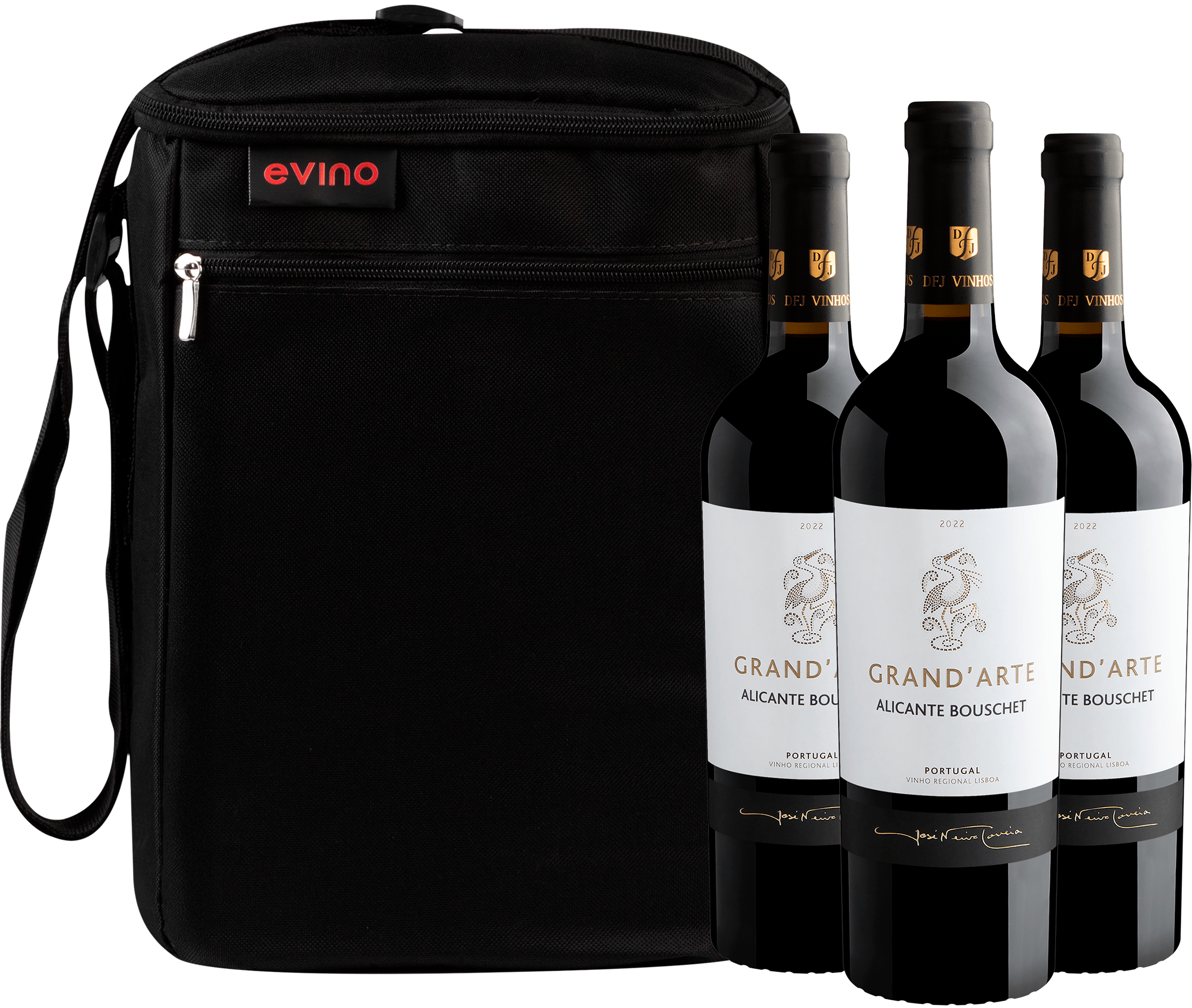 Kit 3 Grand'Arte Alicante Bouschet Vinho Regional Lisboa + Bolsa Exclusiva Grátis 