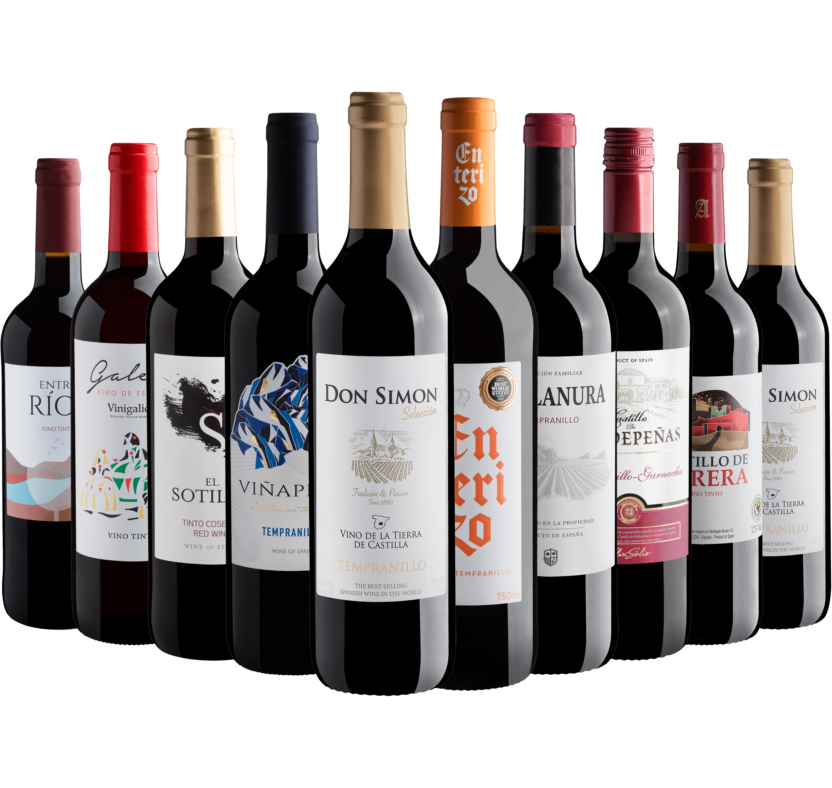 Kit 10 Vinhos Espanhóis por R$27,90 cada garrafa 