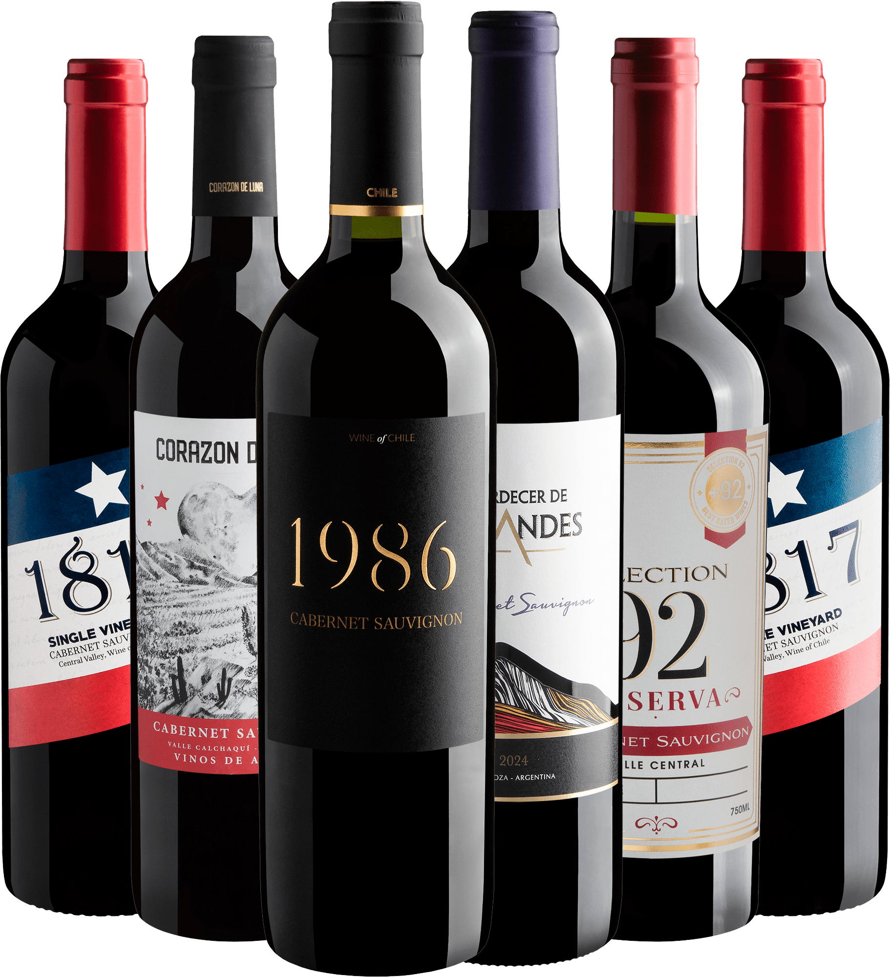 Kit 6 Cabernets Sauvignons por R$26,90 cada garrafa