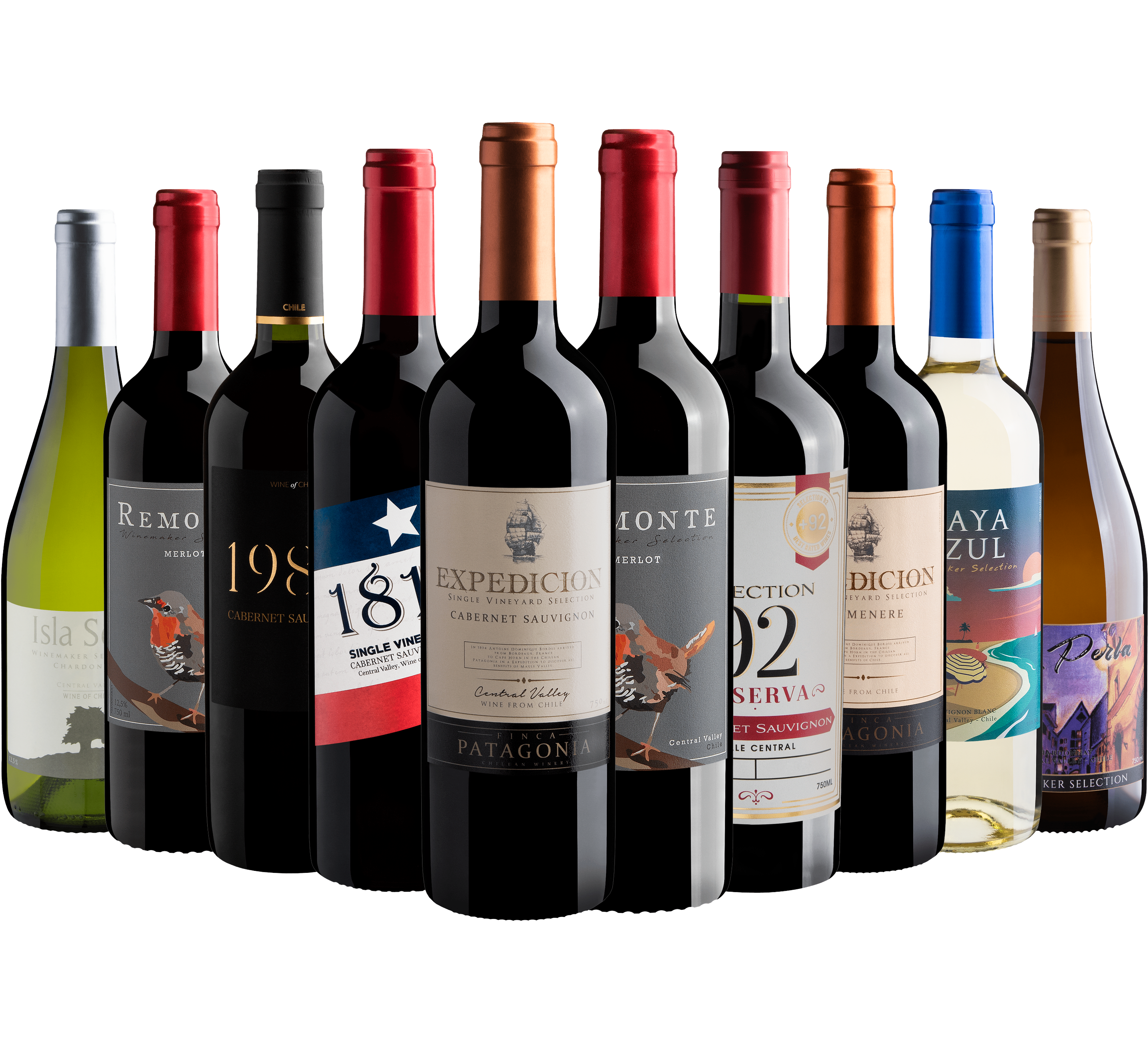 Kit 10 Vinhos Chilenos por R$26,90 cada garrafa