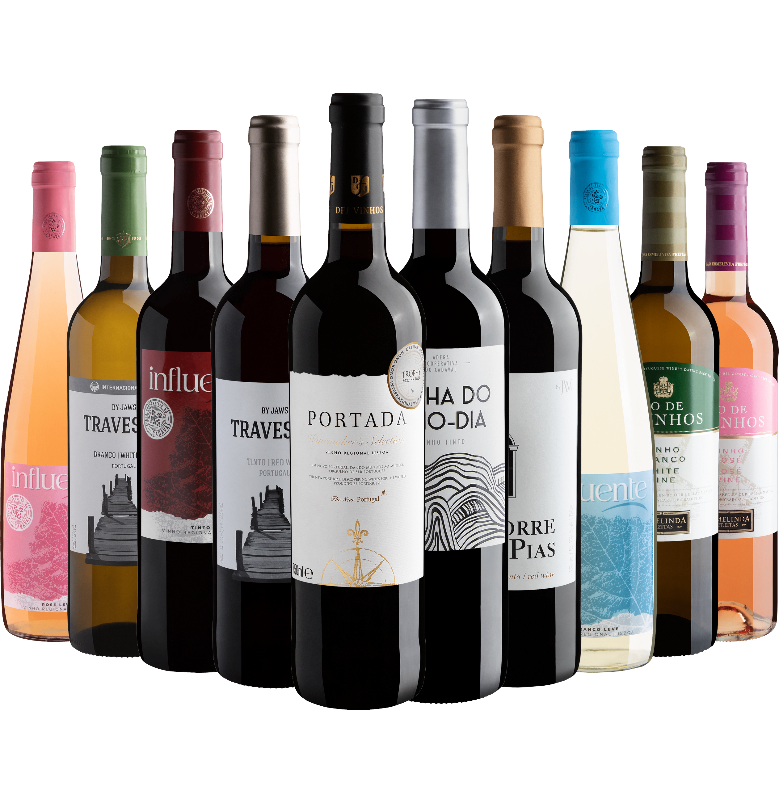 Kit 10 Vinhos Portugueses por R$36,90 cada garrafa