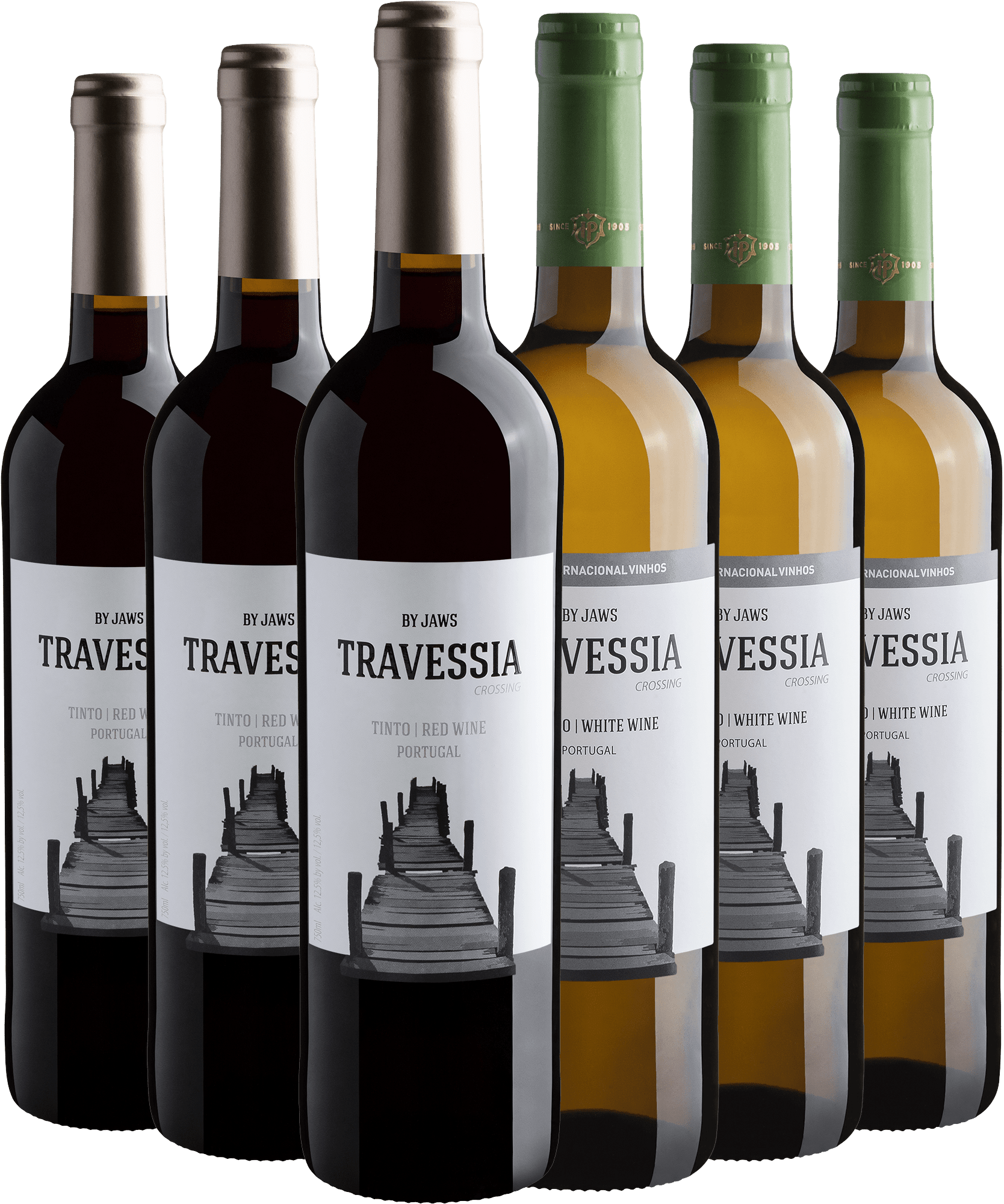 Kit Linha Travessia by Jaws: 3 Tinto + 3 Branco por R$34,90 cada garrafa