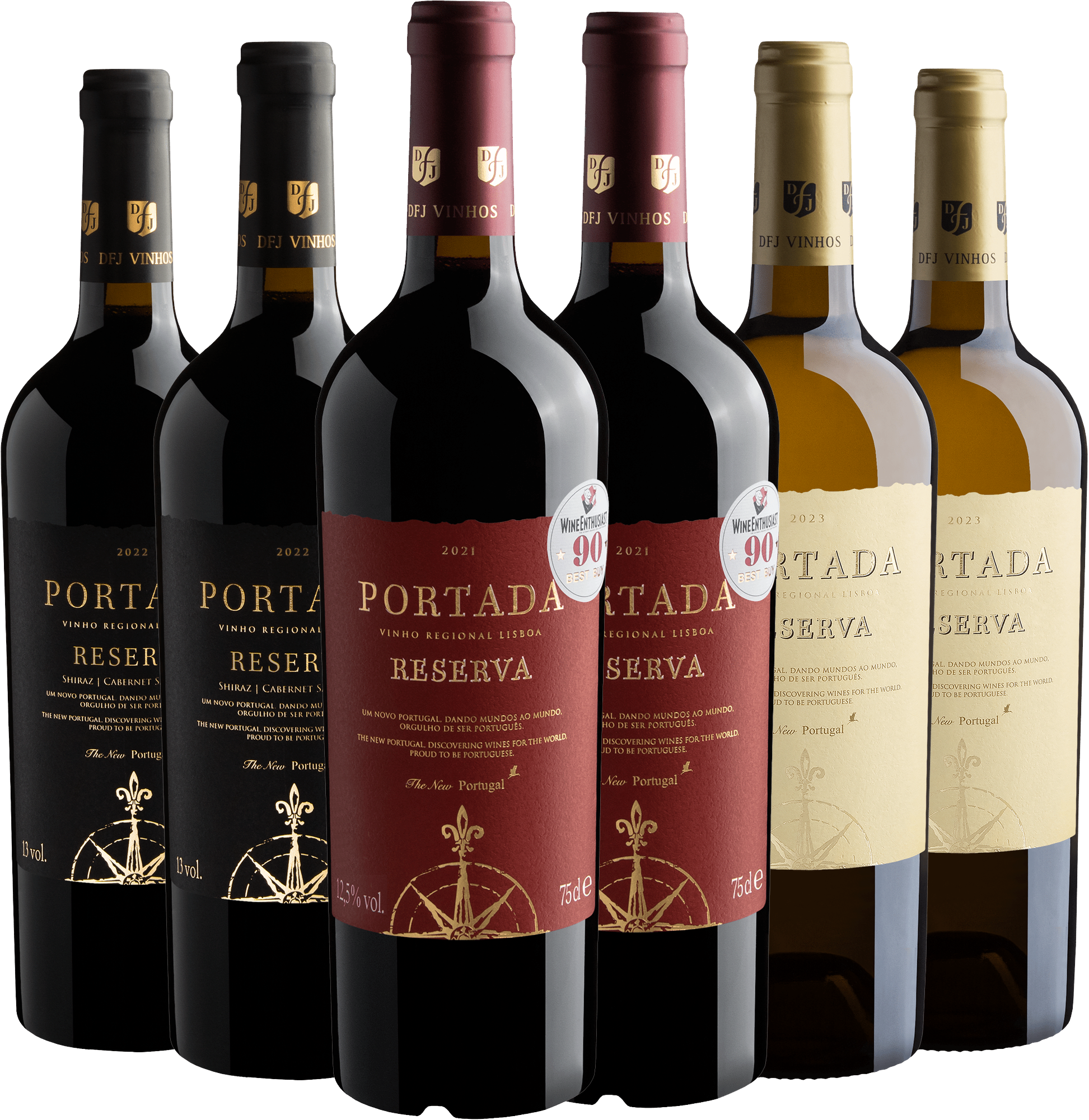Kit Seleção Portada Reserva | 2 Tinto + 2 Black + 2 Branco por R$74,90 cada