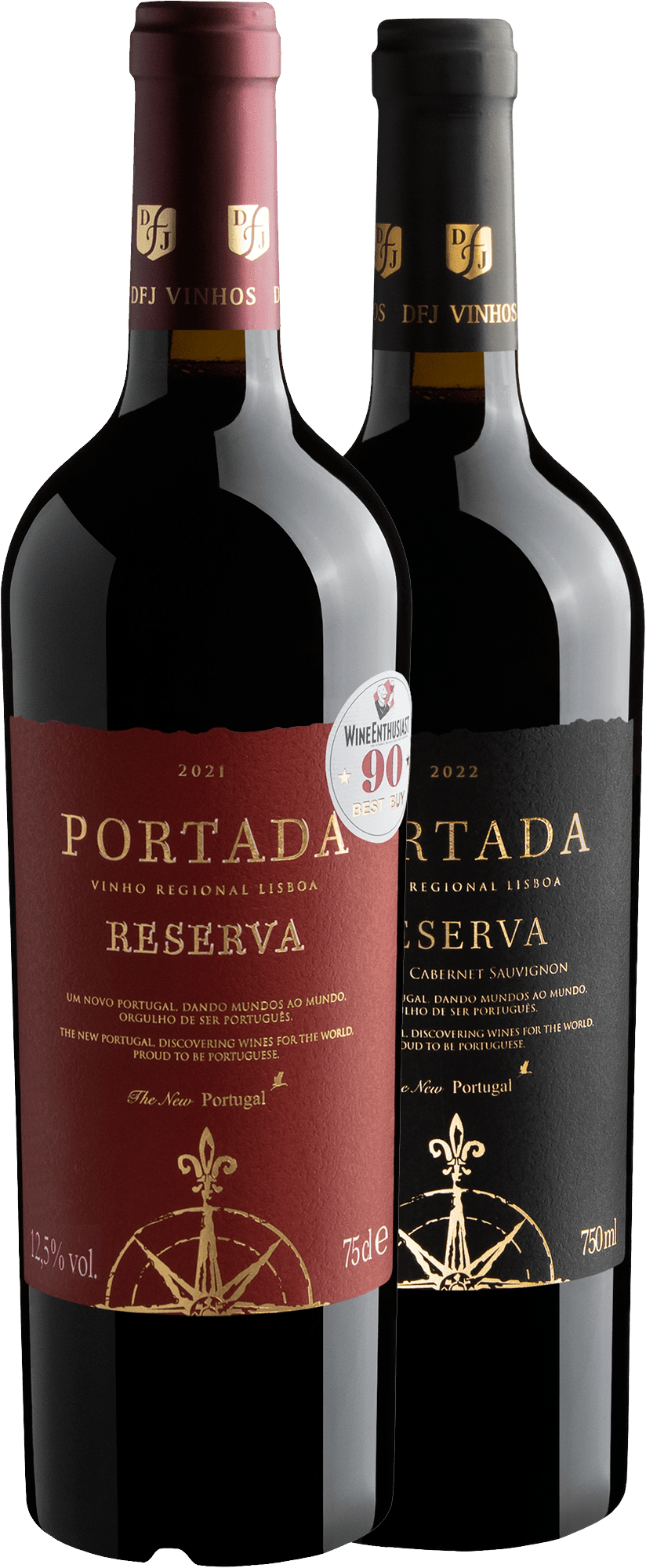 Kit Portada Reserva: 1 Tinto + 1 Black por R$89,90 cada garrafa