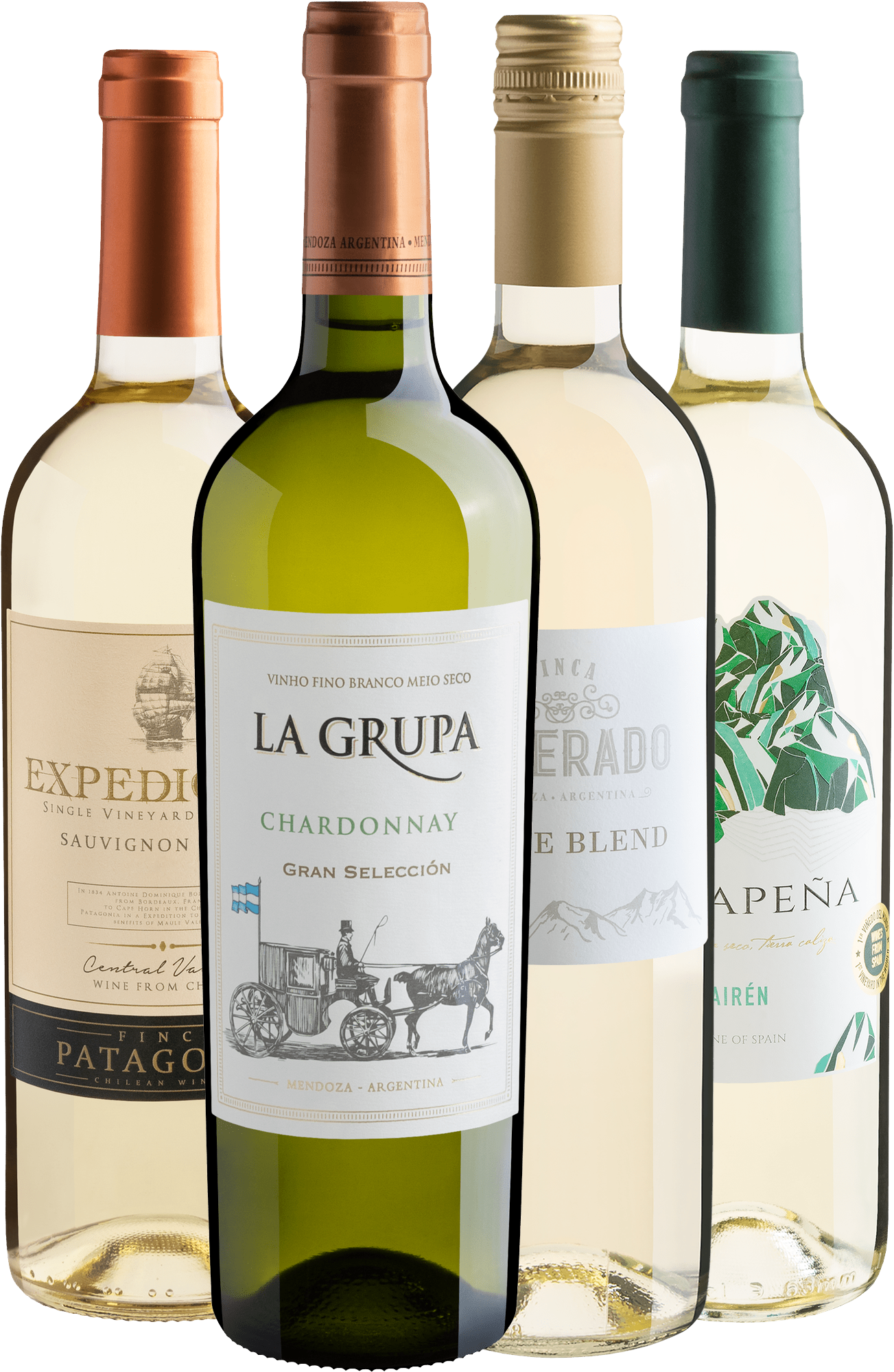 Kit 4 Vinhos Brancos por R$29,90 cada garrafa