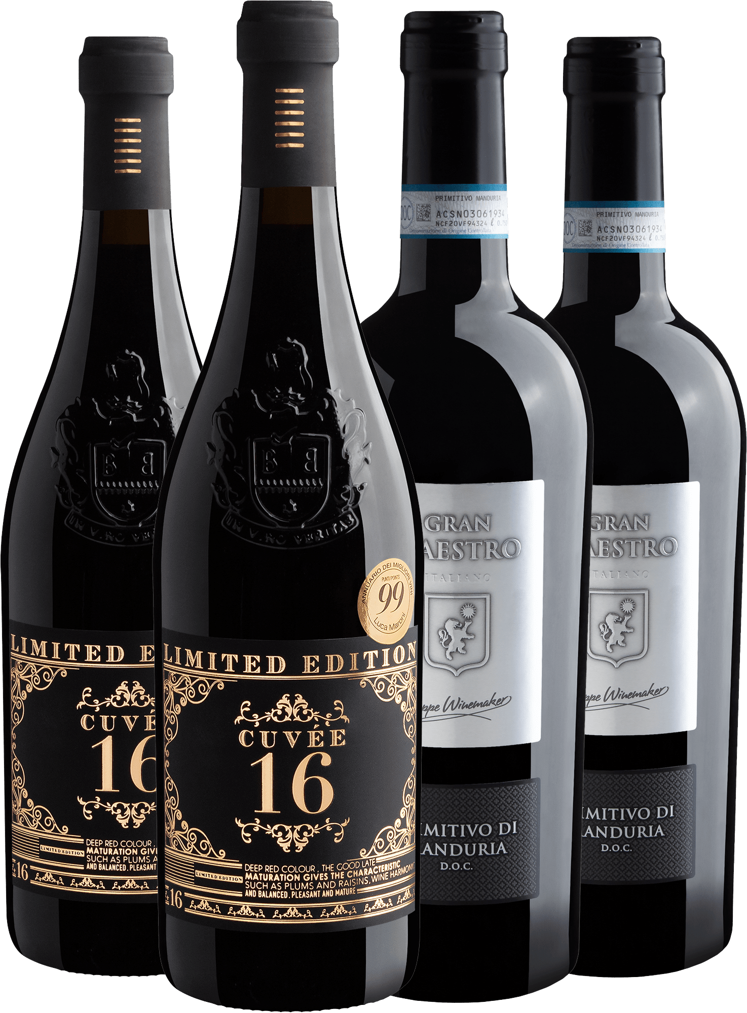 Kit 4 Italianos 98+ Pontos por R$114,90 cada garrafa