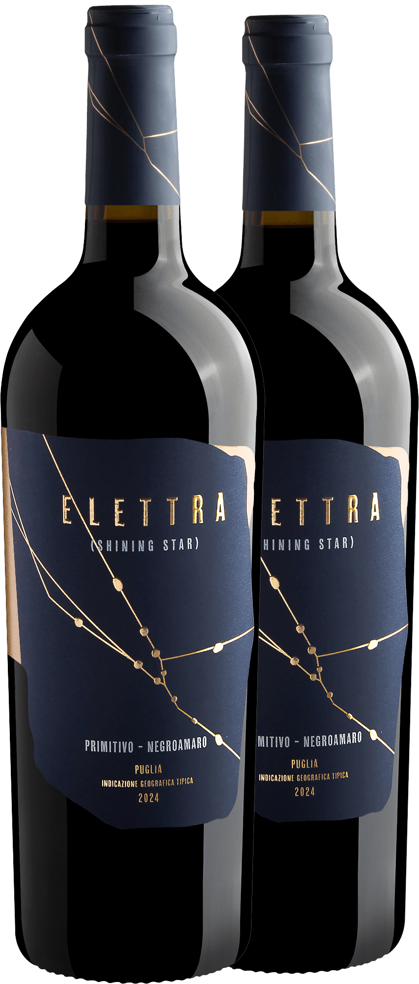 Kit 2 Elettra (Shining Star) Primitivo-Negroamaro Puglia IGT por R$219,90 cada garrafa