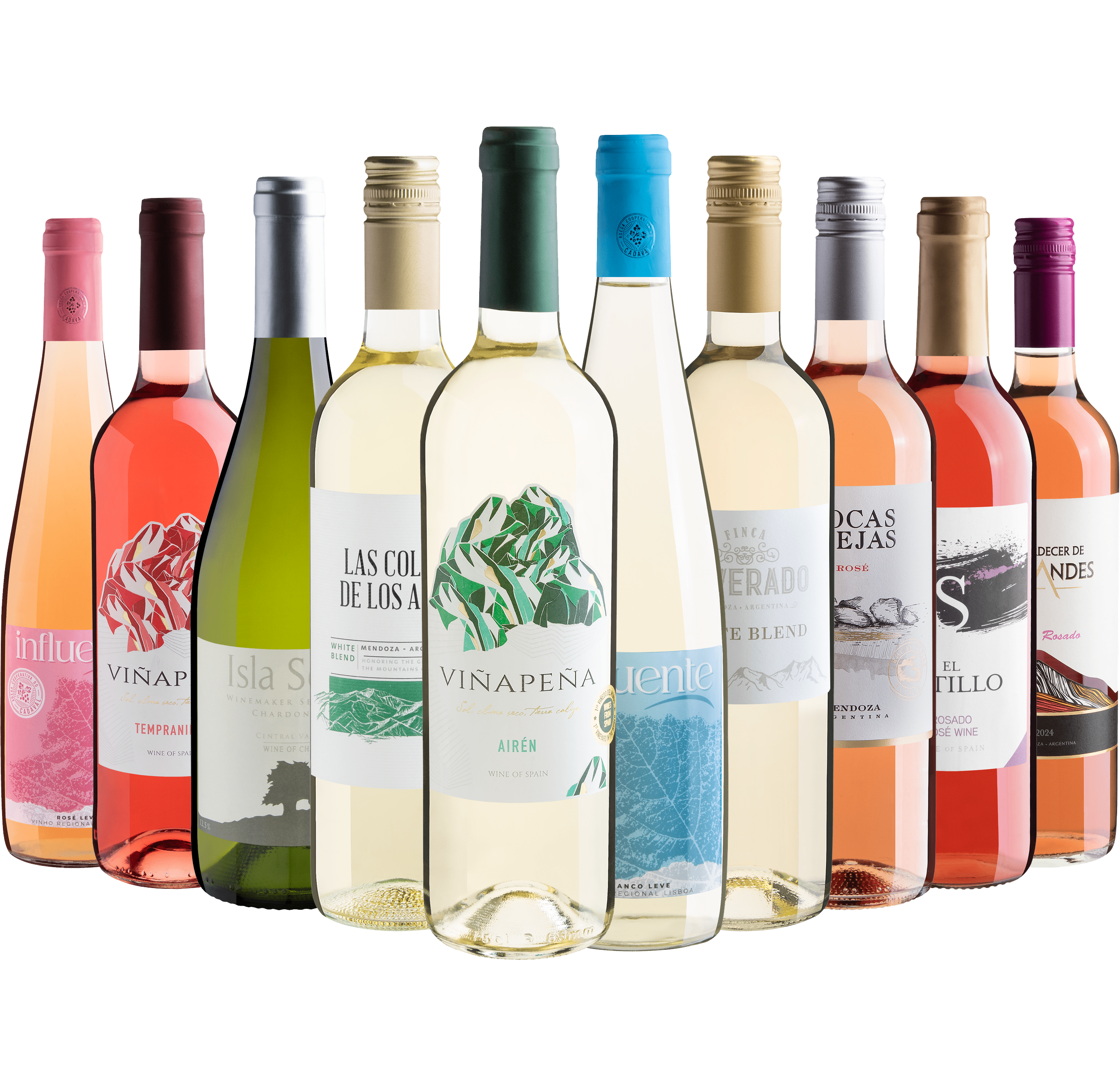 Kit 10 Vinhos Refrescantes por R$25,90 cada garrafa