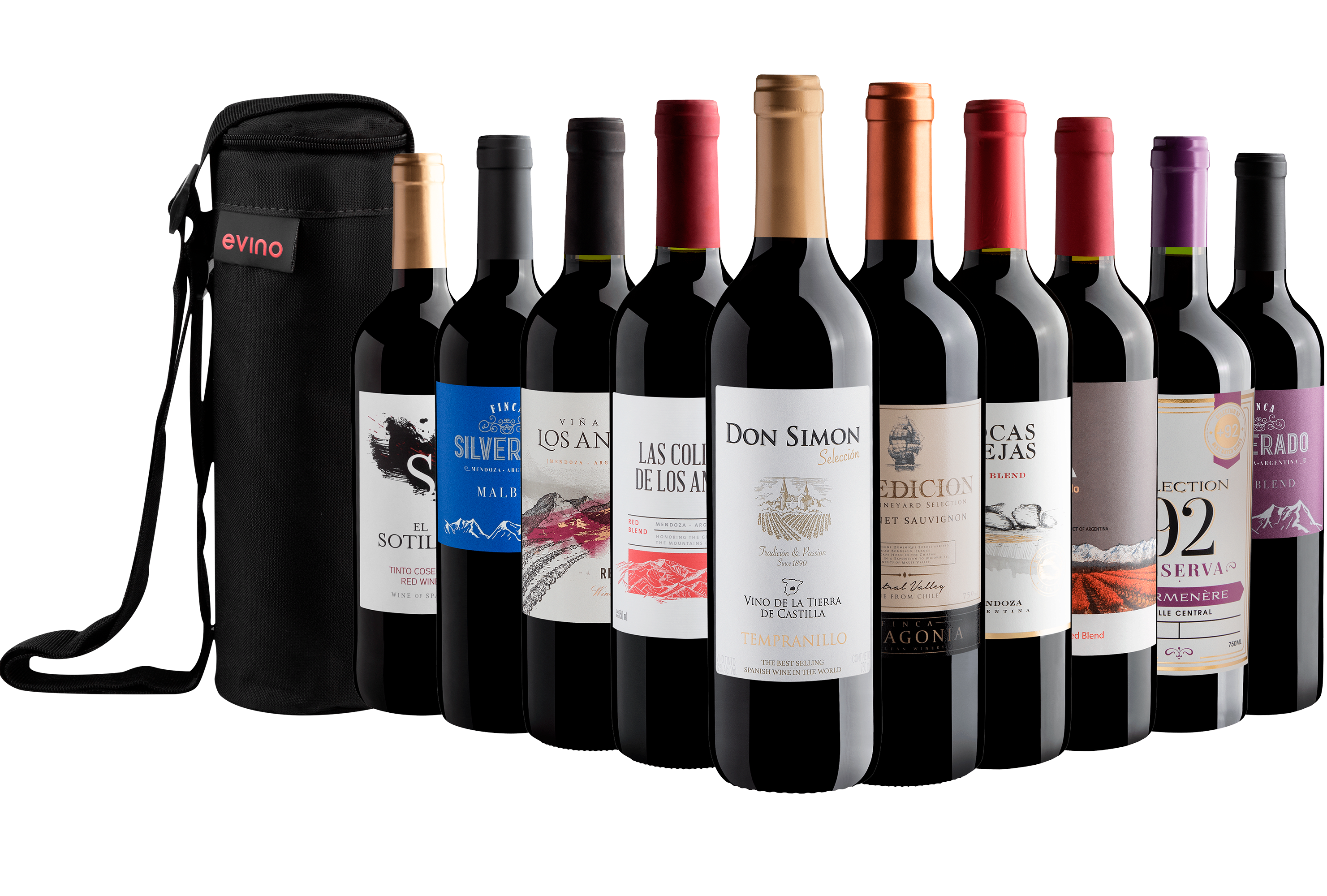 Kit 10 Vinhos por R$28,90 cada garrafa + Bolsa Exclusiva Grátis