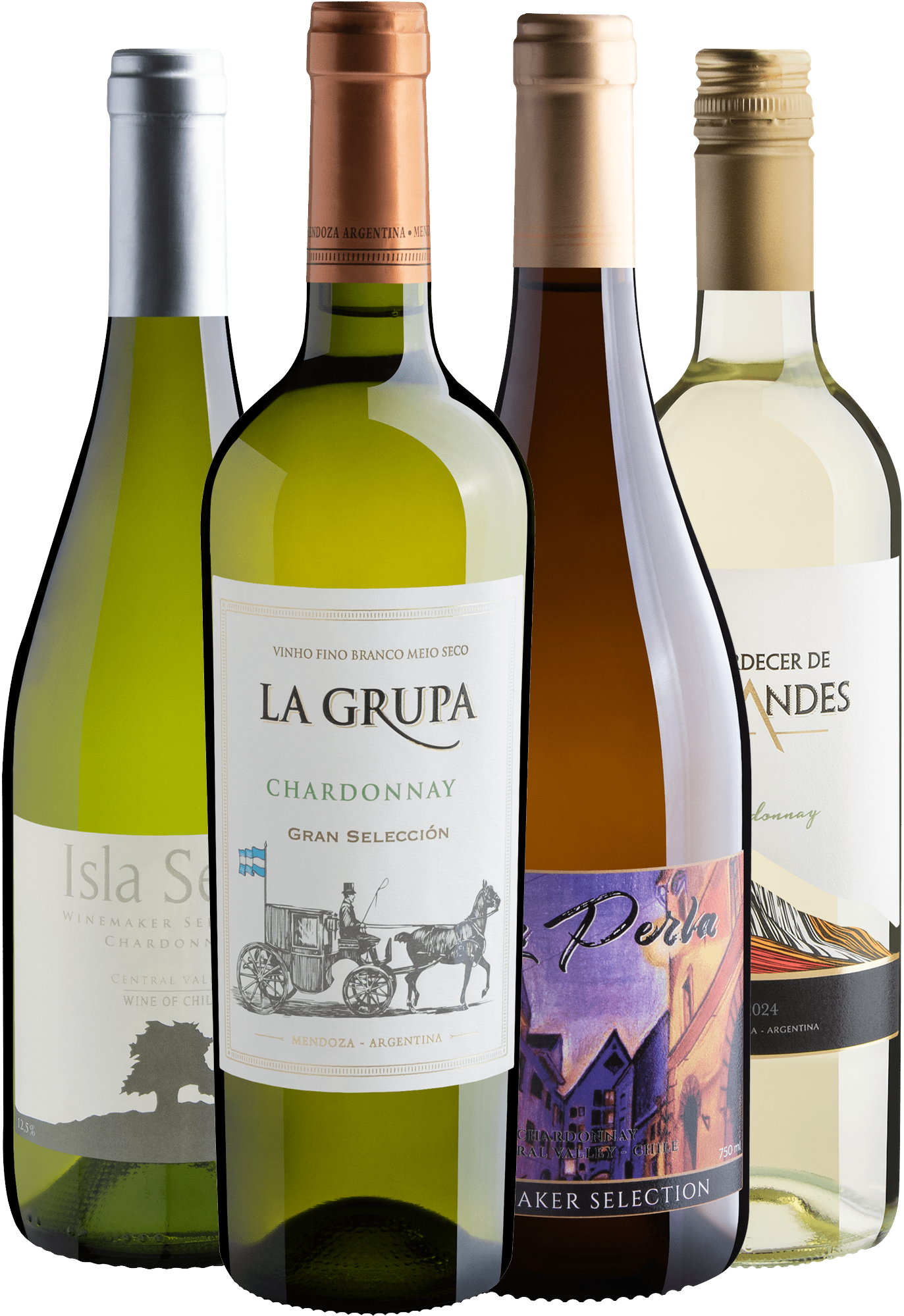 Kit 4 Chardonnays por R$31,90 cada garrafa