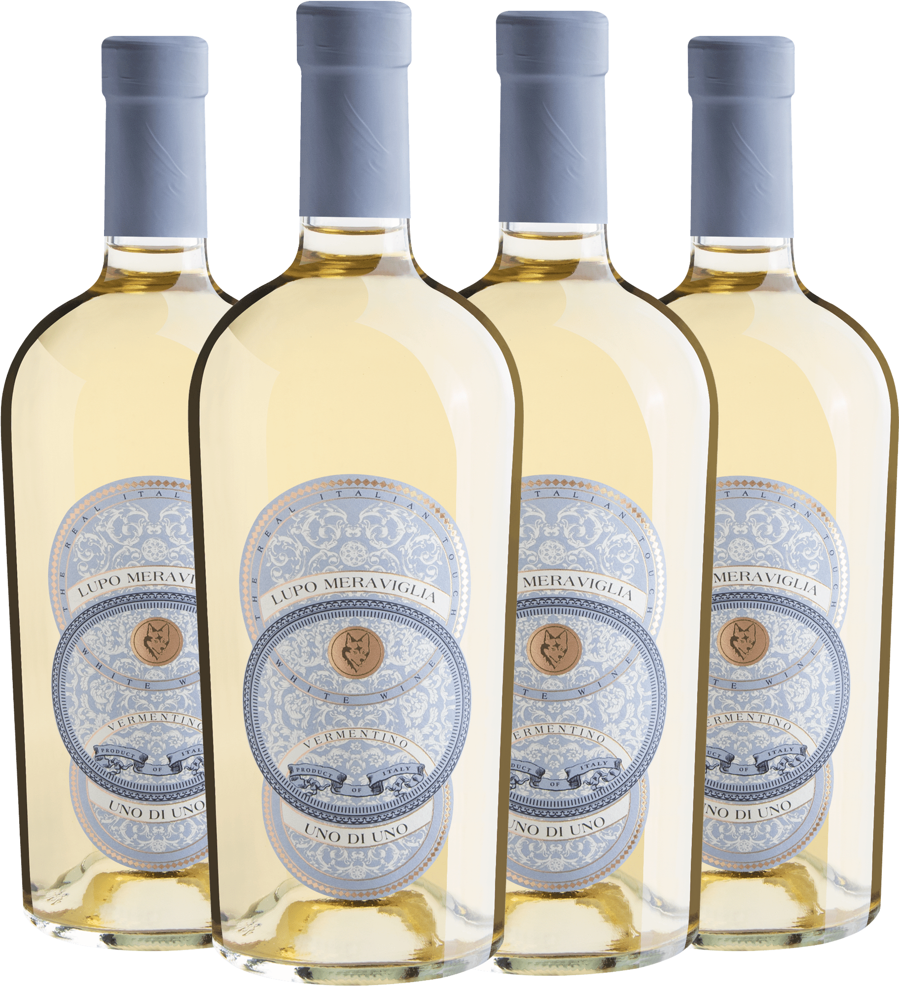 Kit 4 Lupo Meraviglia Uno di Uno Vermentino Puglia IGT por R$129,90 cada garrafa