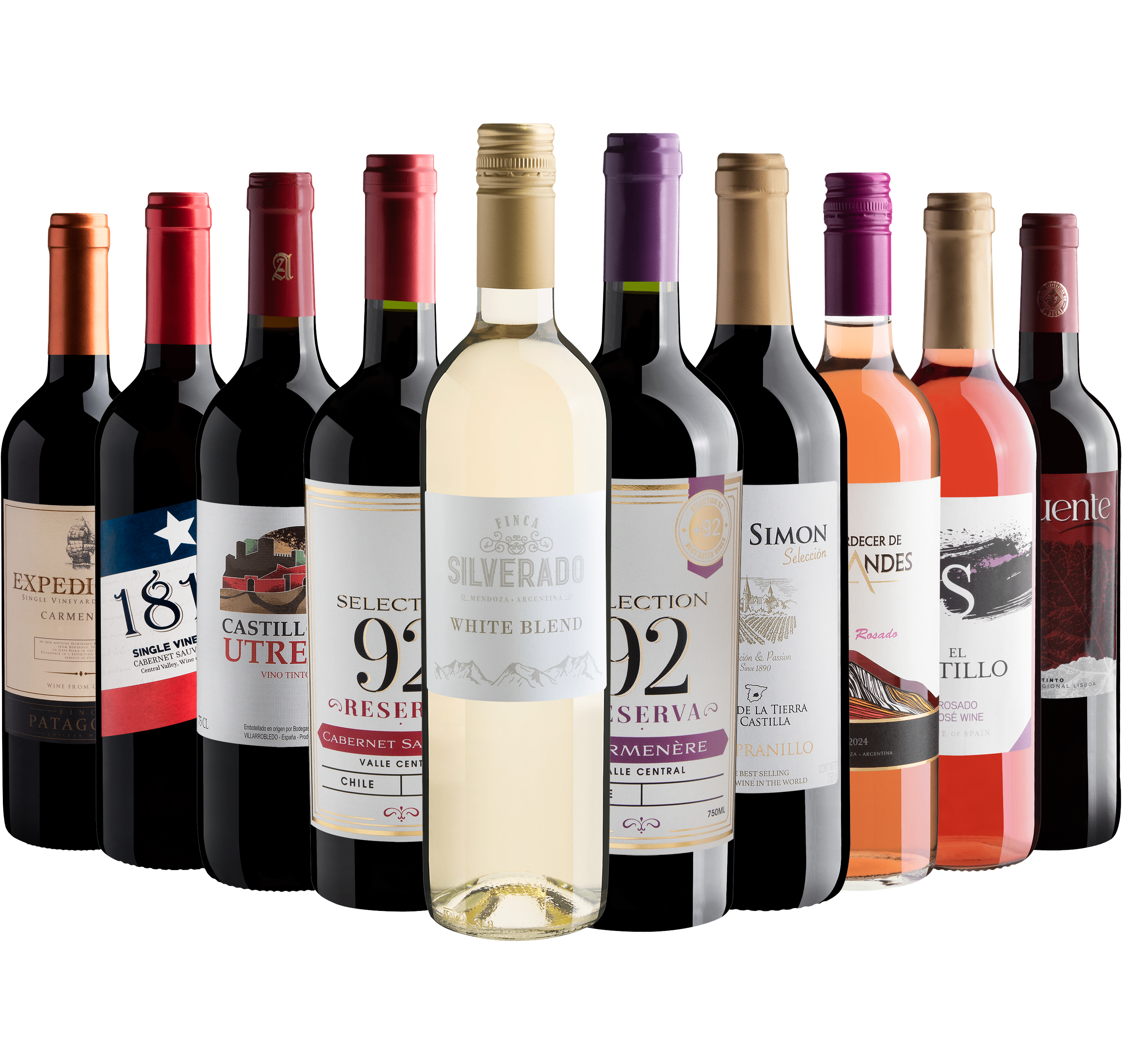 Kit 10 Vinhos por R$25,90 cada garrafa