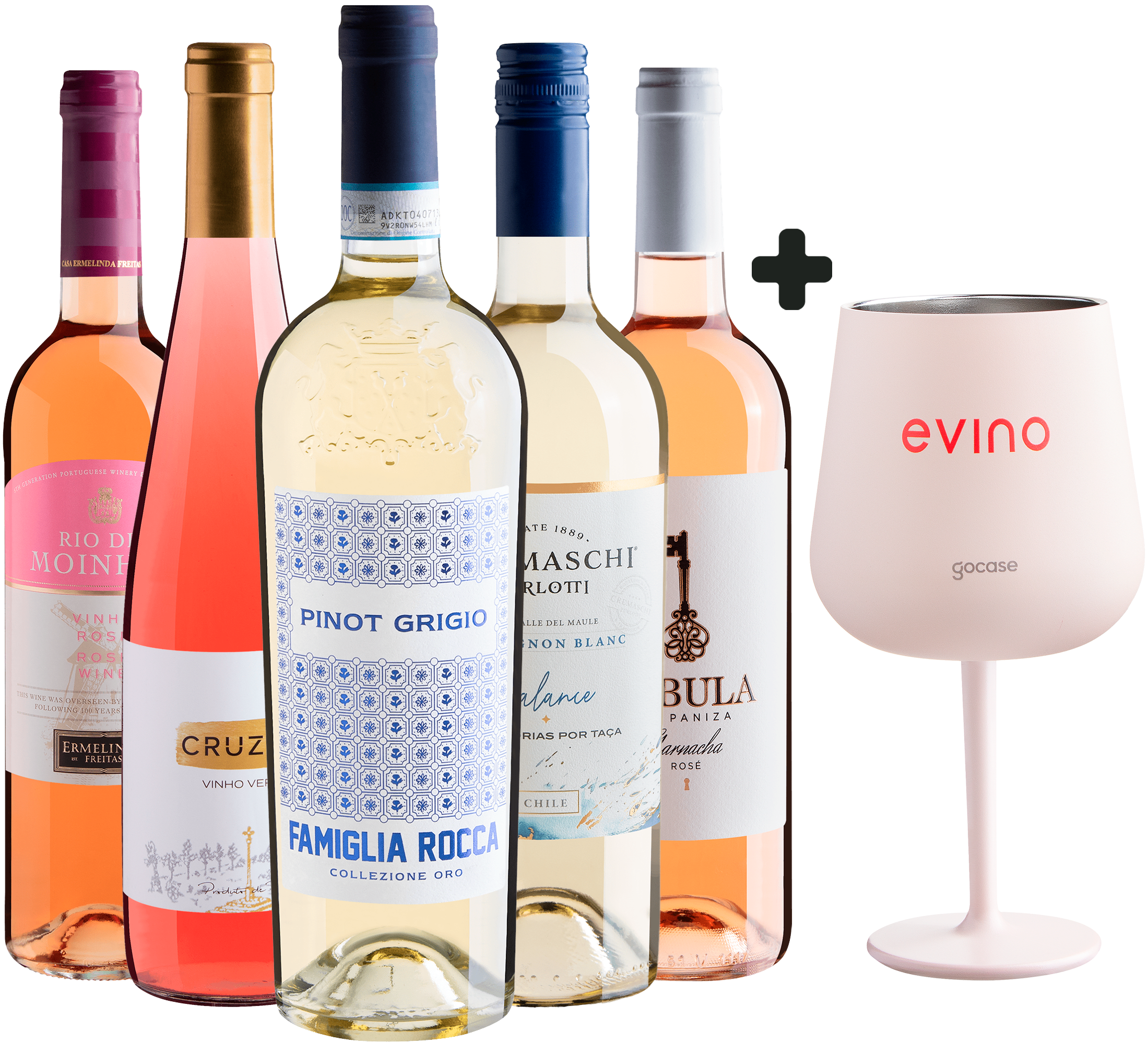 Kit 5 Vinhos Refrescantes + Taça Térmica Exclusiva
