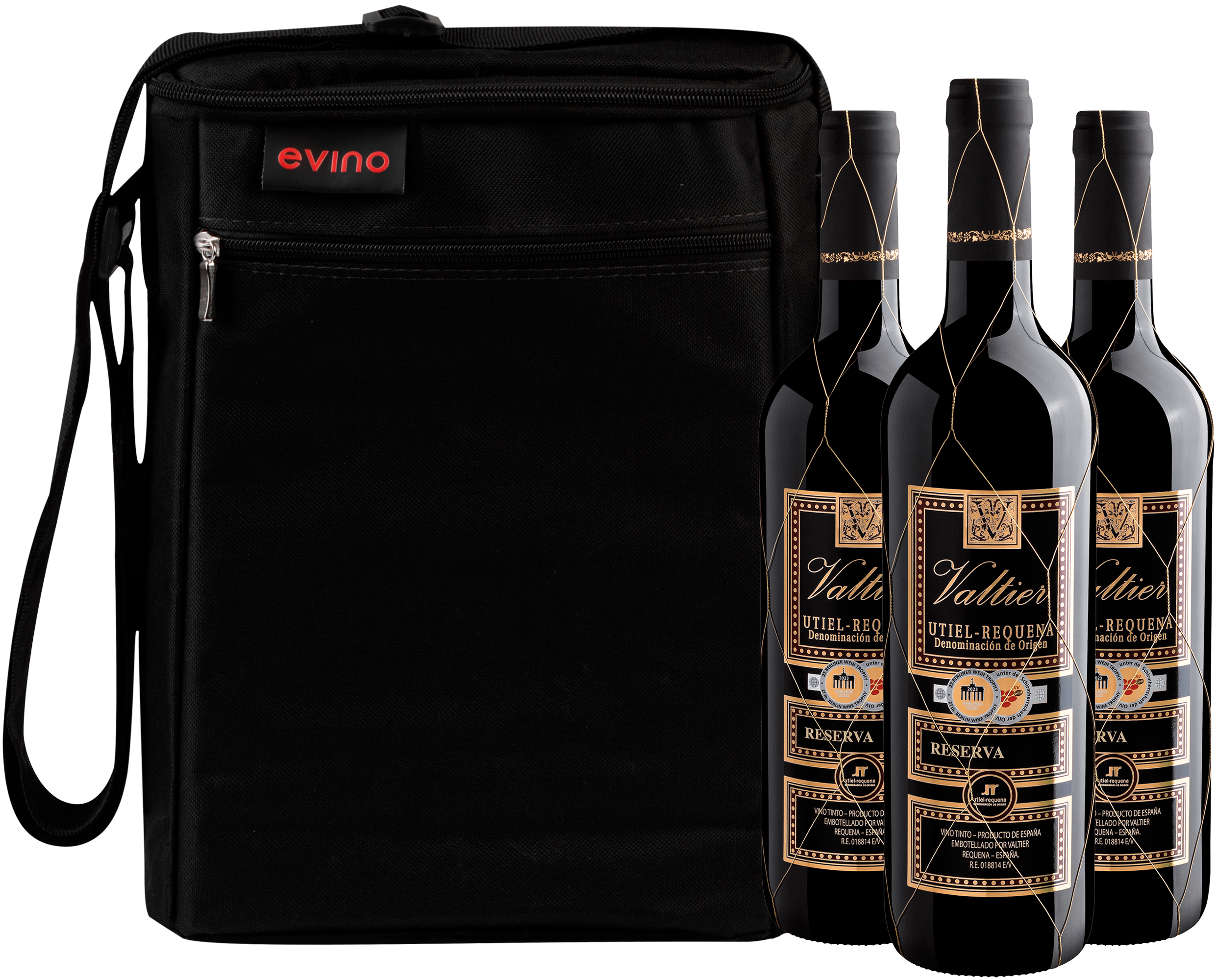 Kit 3 Valtier Reserva Utiel-Requena DOP + Bolsa Exclusiva