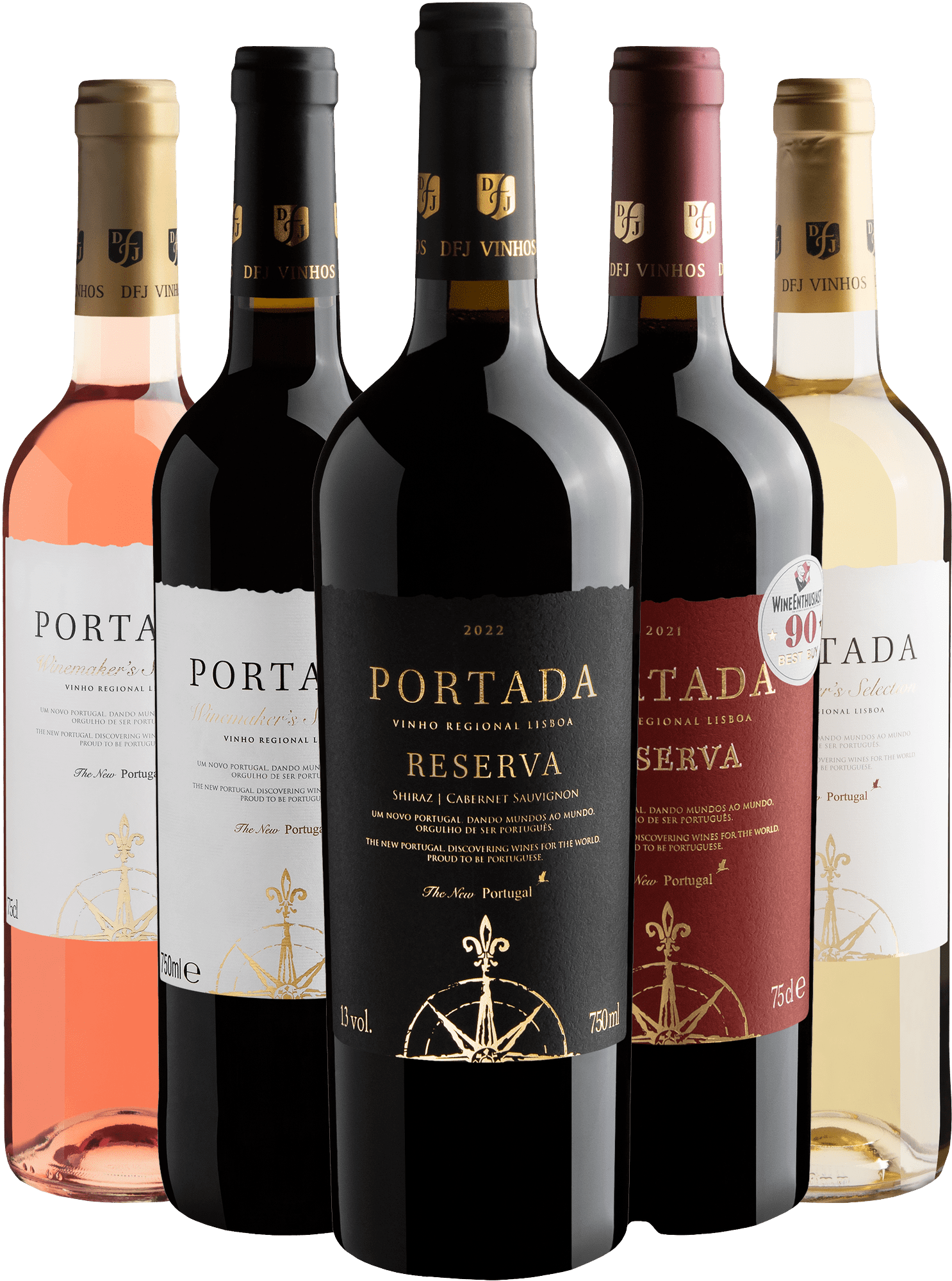 Kit Família Portada: 3 Tintos + 1 Branco + 1 Rosé 