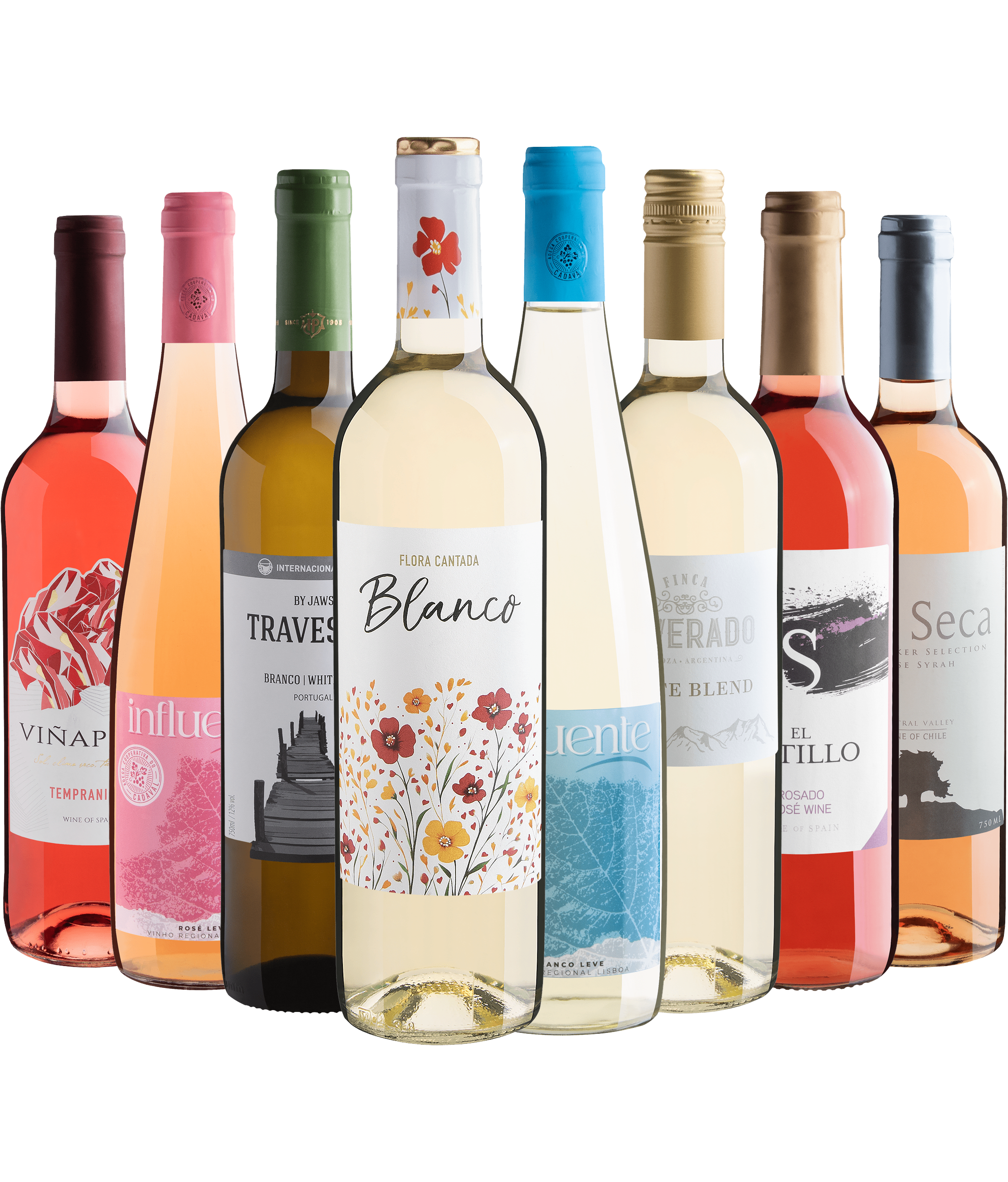 Kit 8 Vinhos Refrescantes por R$26,90 cada garrafa