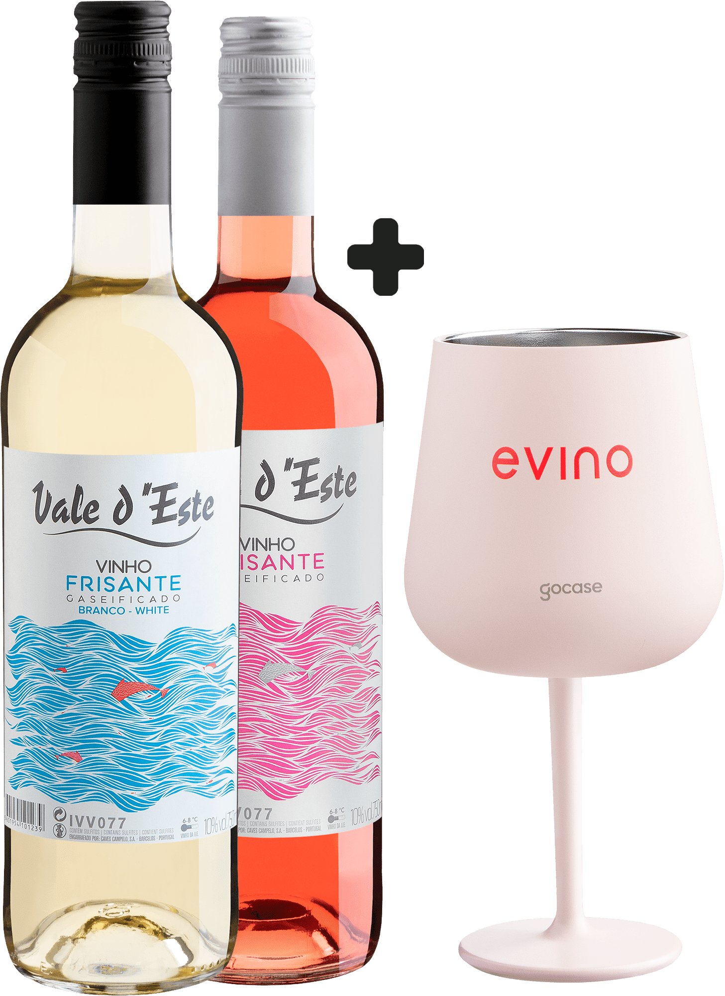 Kit 2 Vale d’Este Vinho Frisante Gaseificado + Taça Térmica Exclusiva