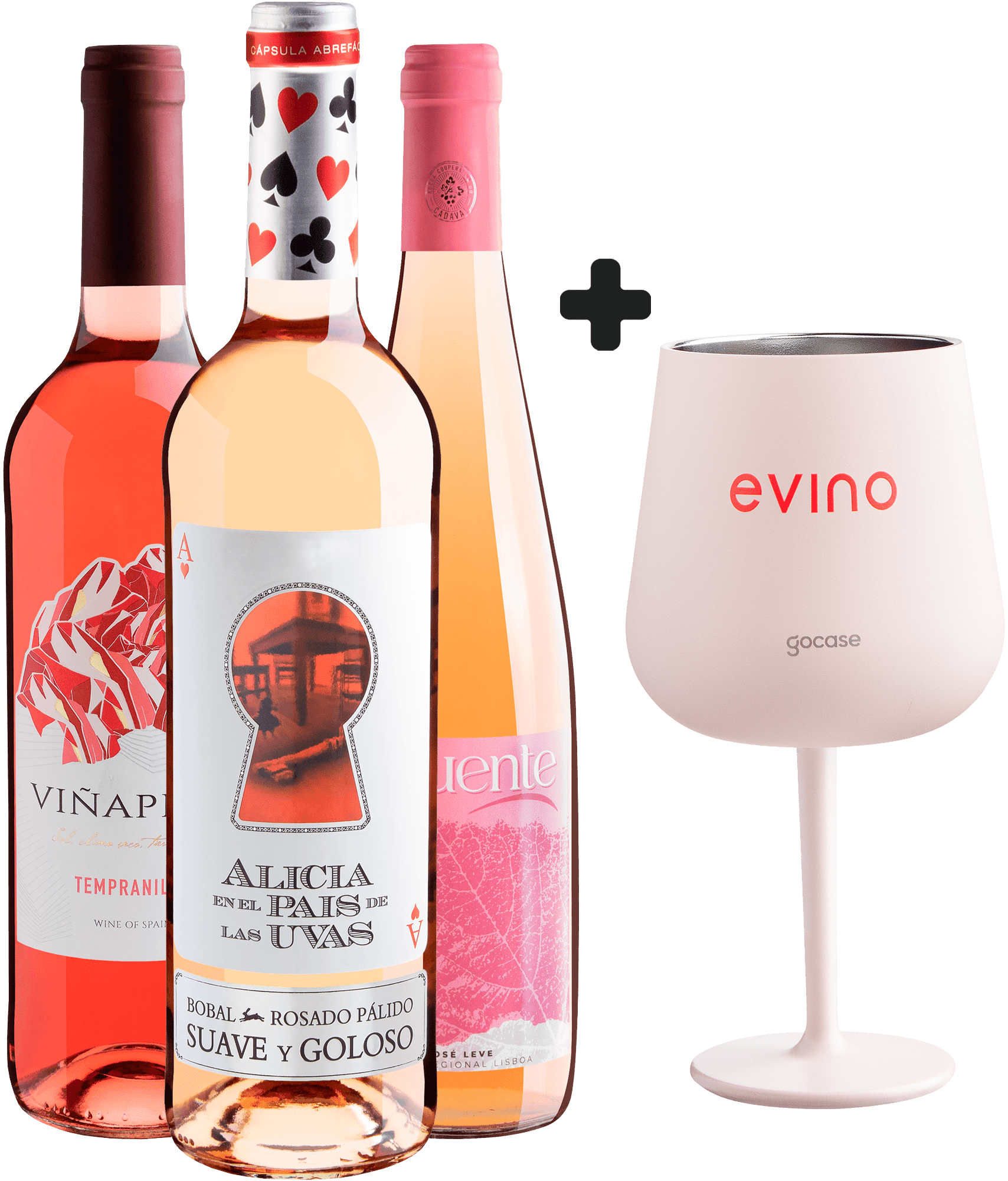 Kit 3 Vinhos Rosés + Taça Térmica Exclusiva
