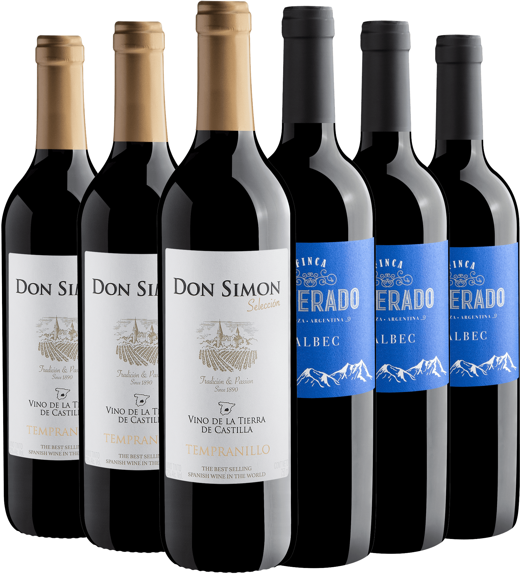 Kit 3 Don Simon Selección Tempranillo + 3 Finca Silverado Malbec 