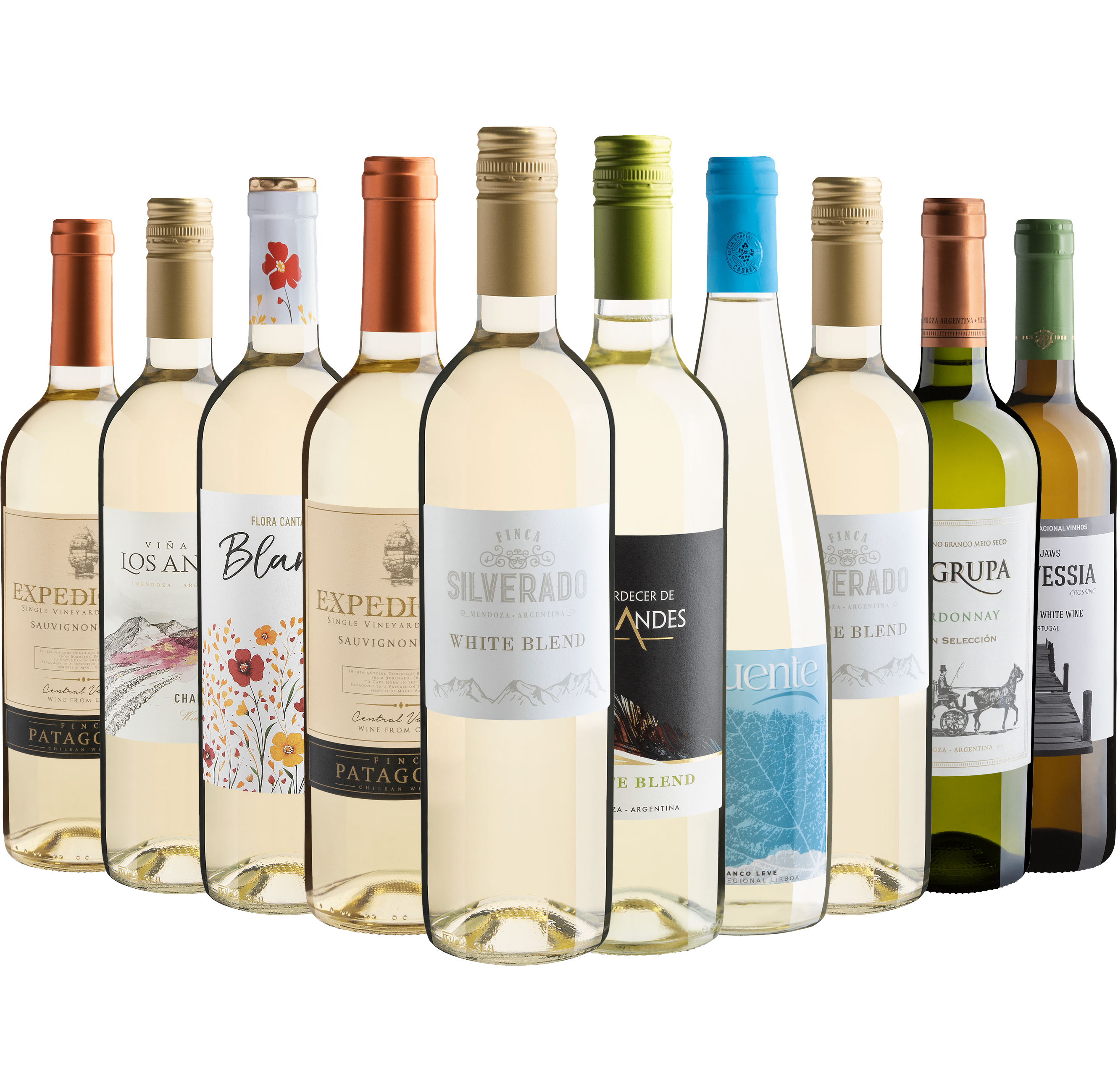 Kit 10 Vinhos Brancos por R$24,90 cada garrafa*