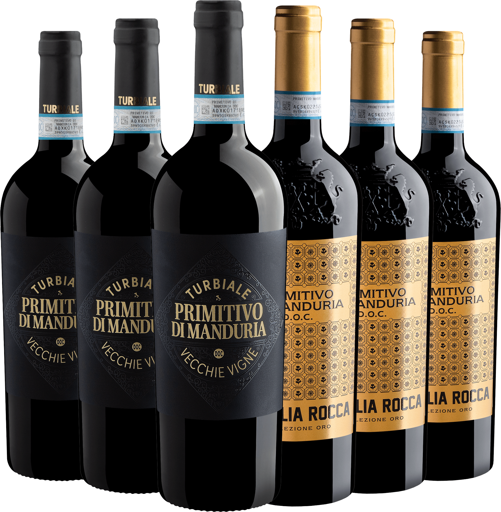 Kit Primitivos di Manduria | 3 Turbiale + 3 Rocca 