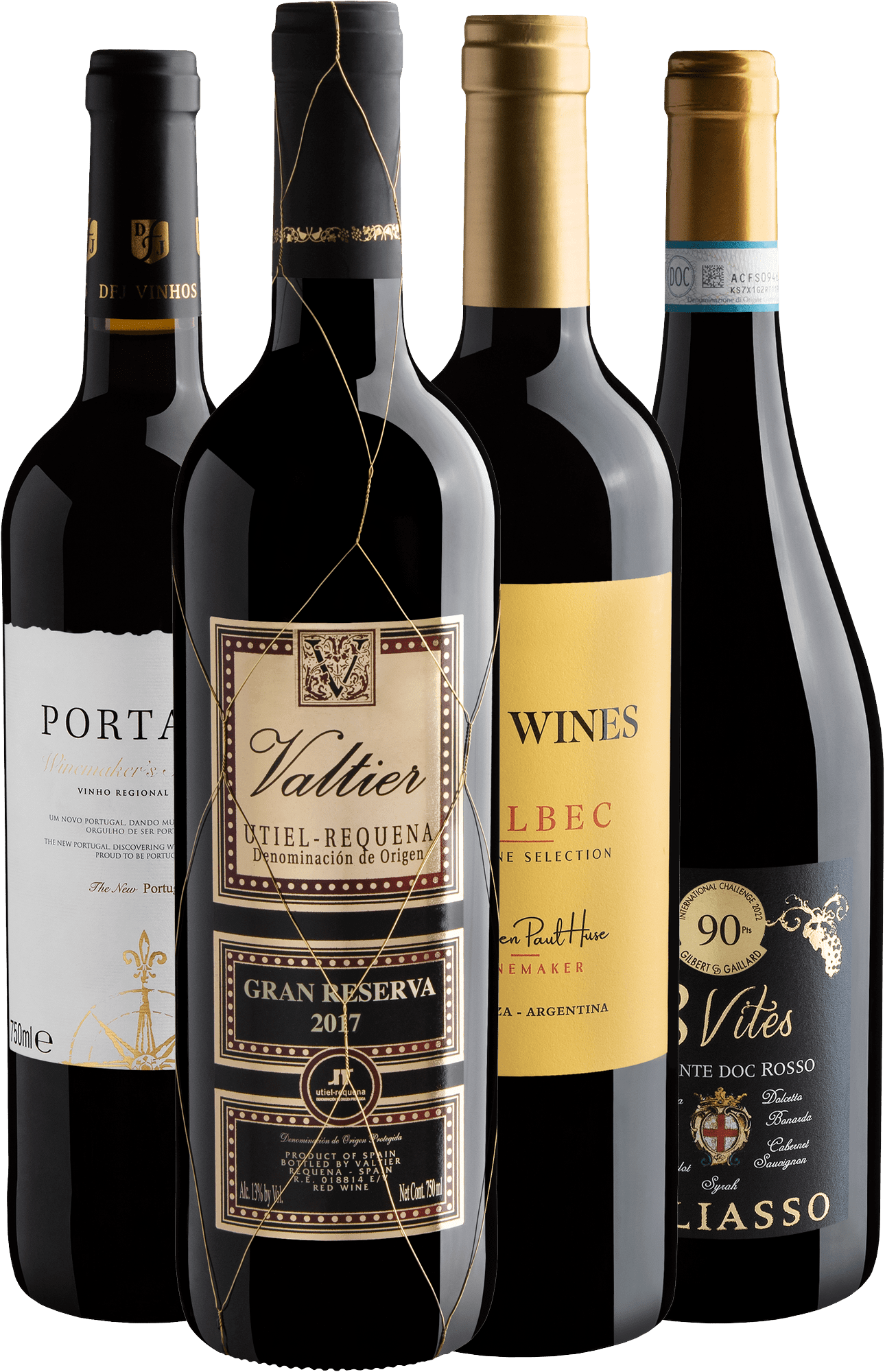 Kit 4 Tintos Best Sellers com Valtier Gran Reserva 